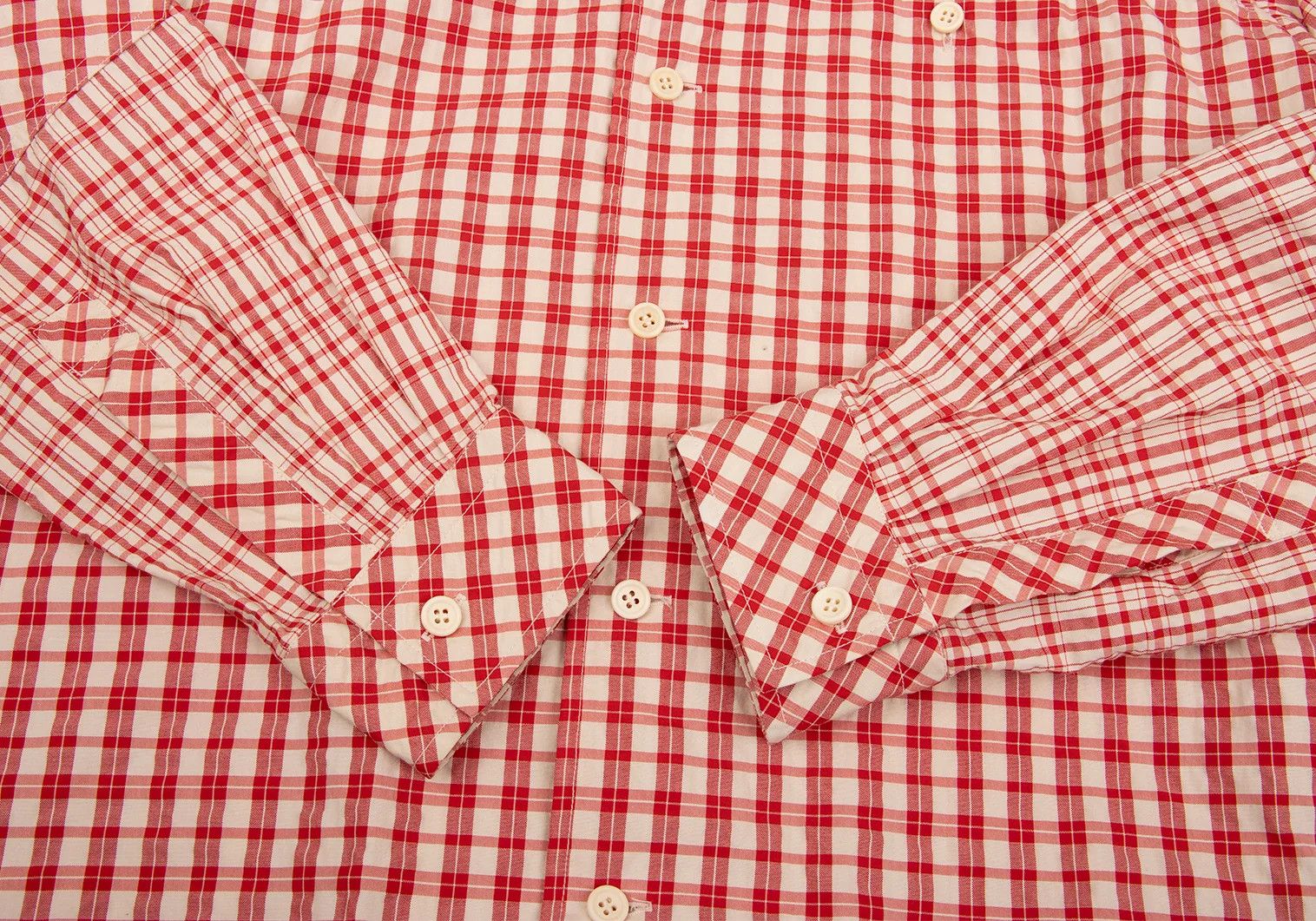 Issey Miyake Multi-Check Panel Long Sleeve Shirt in Red Beige Black Size US M / EU 48-50 / 2 - 9 Thumbnail