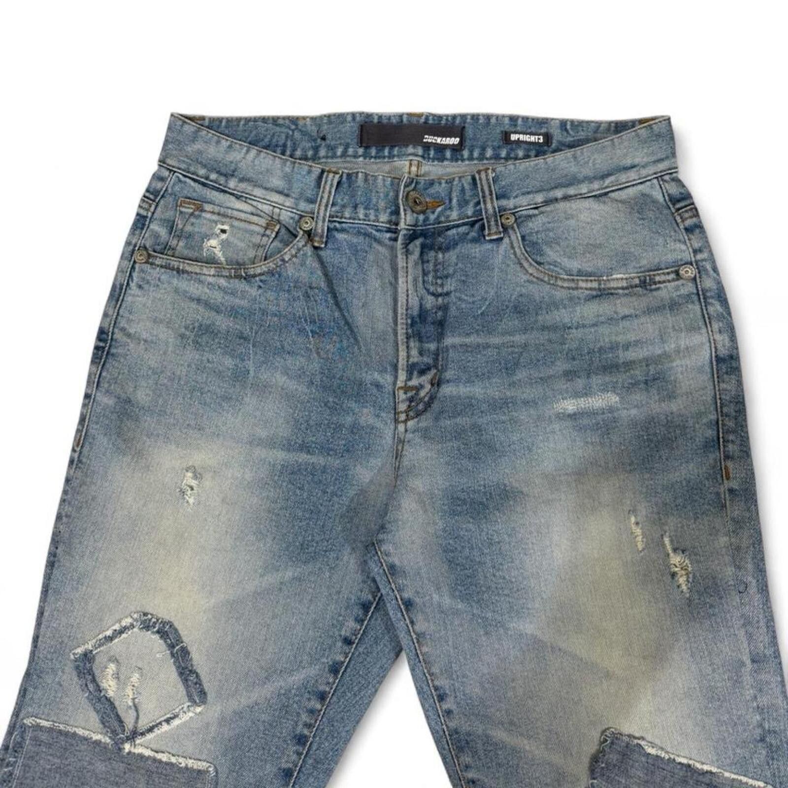 True Religion Buckaroo blue denim jeans with unique patches design Size US 33 - 4 Thumbnail