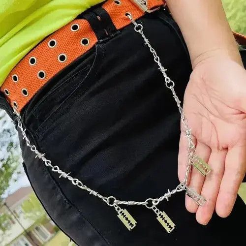 Other Chunky Razor Blade Barbed Thorns Spiked Wire Necklace Size ONE SIZE - 2 Thumbnail