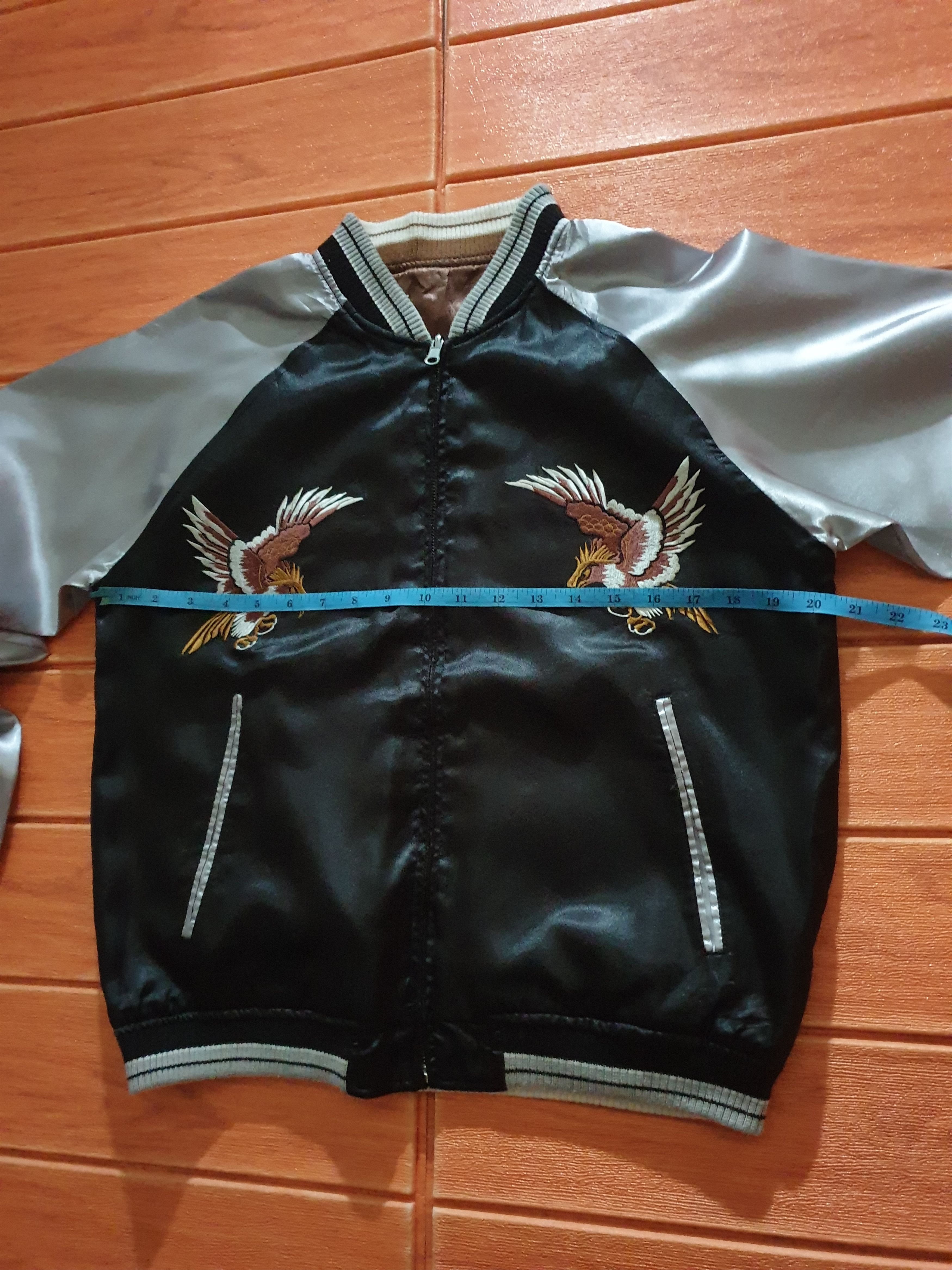 Japanese Brand 💥Skull n bird Embroidery reversible Yakuza Sukajan Jacket Size US M / EU 48-50 / 2 - 7 Thumbnail