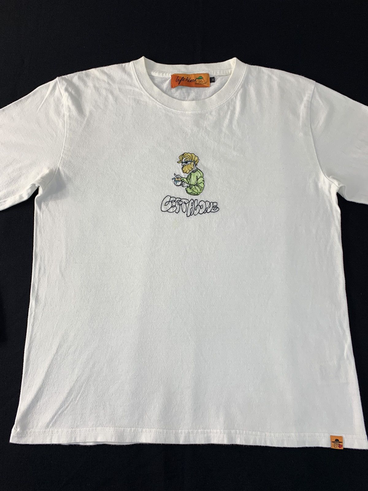 Japanese Brand Left Alone Embroidery Logo Side Tape Sleeve Donut Tee Size US M / EU 48-50 / 2 - 3 Thumbnail