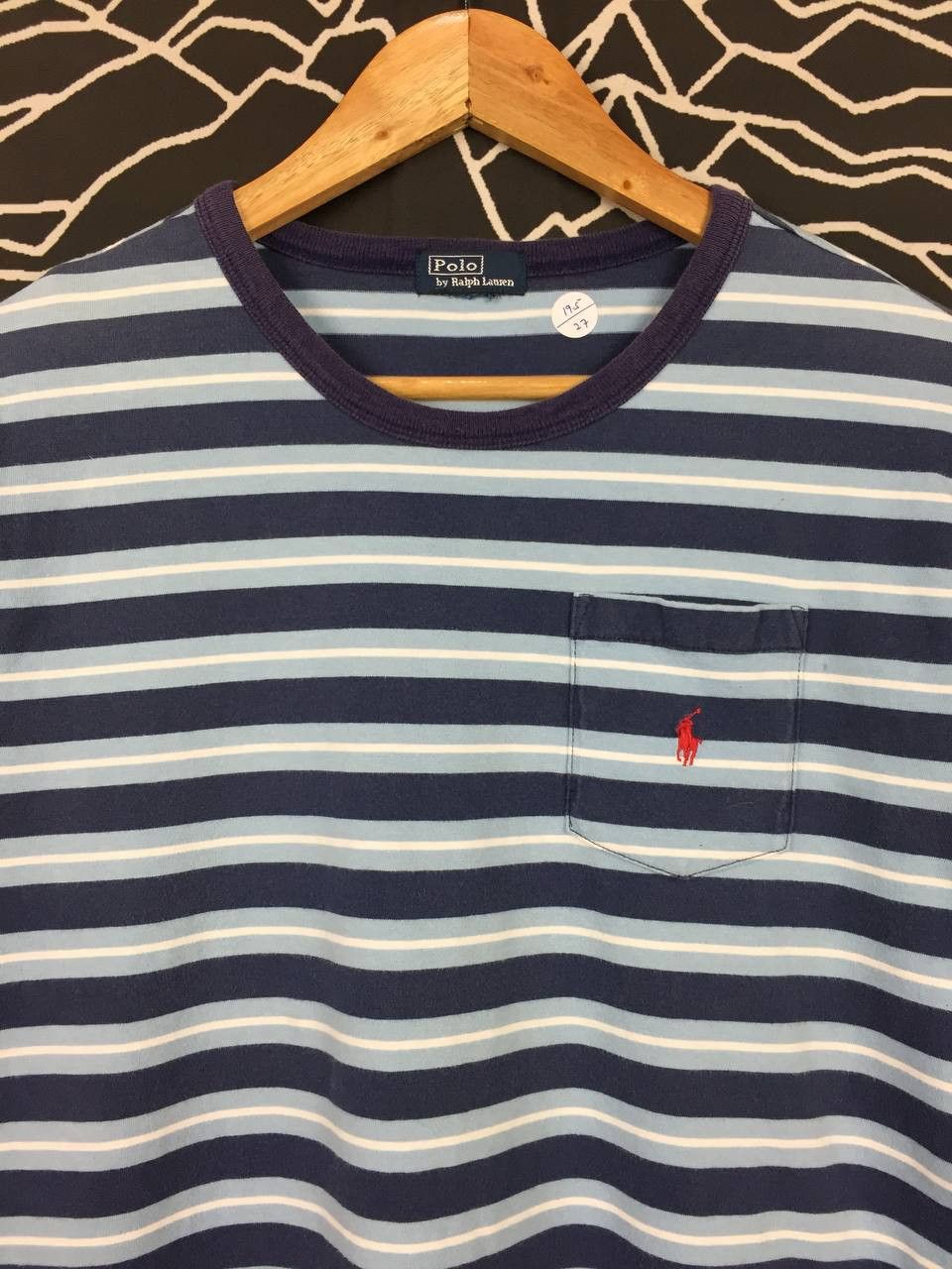 Polo Ralph Lauren × Vintage Vtg Polo Ralph Lauren Small Logo Striped Pocket Tee Size US M / EU 48-50 / 2 - 3 Thumbnail