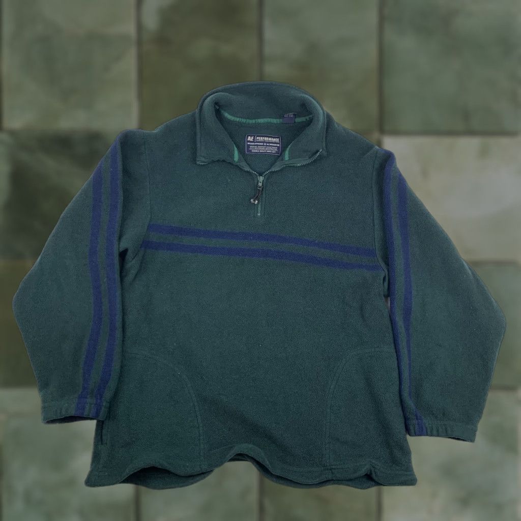 American Eagle Outfitters Vintage American Eagle Fleece Jacket Adult Medium Green Quarter Zip Pullover Y2K Size US M / EU 48-50 / 2 - 1 Thumbnail