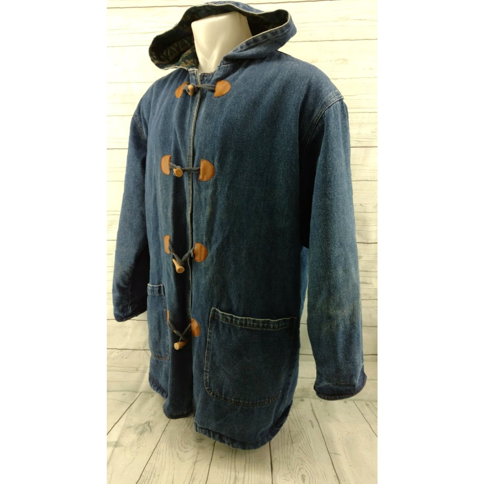 Vintage VINTAGE Rock Creek Jean Jacket Hood Lined Interior Womens Large Blue 90s 80s Denim Jacket Shirt Mens Girls Womens Regular Size L Jacket Size 36" / US 14 / IT 50 - 2 Thumbnail