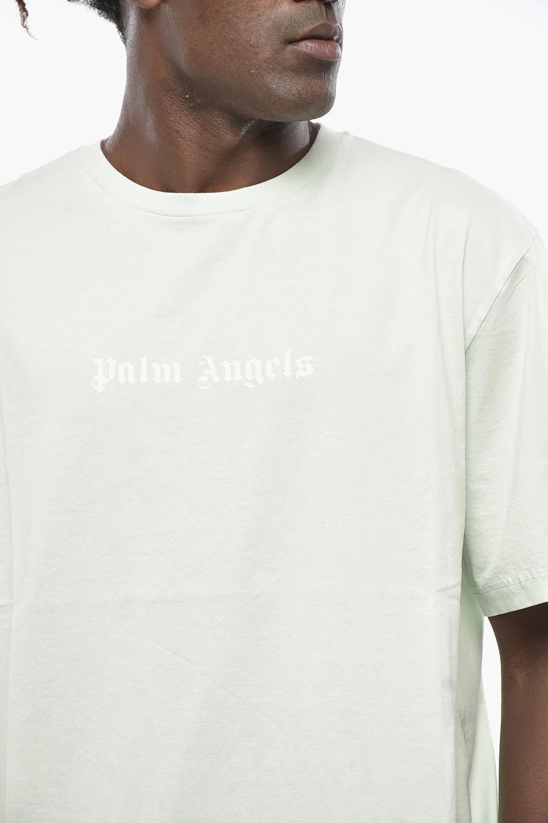 Palm Angels og1mm0226 Slim Fit Cotton T-Shirt in White Size US XL / EU 56 / 4 - 4 Thumbnail