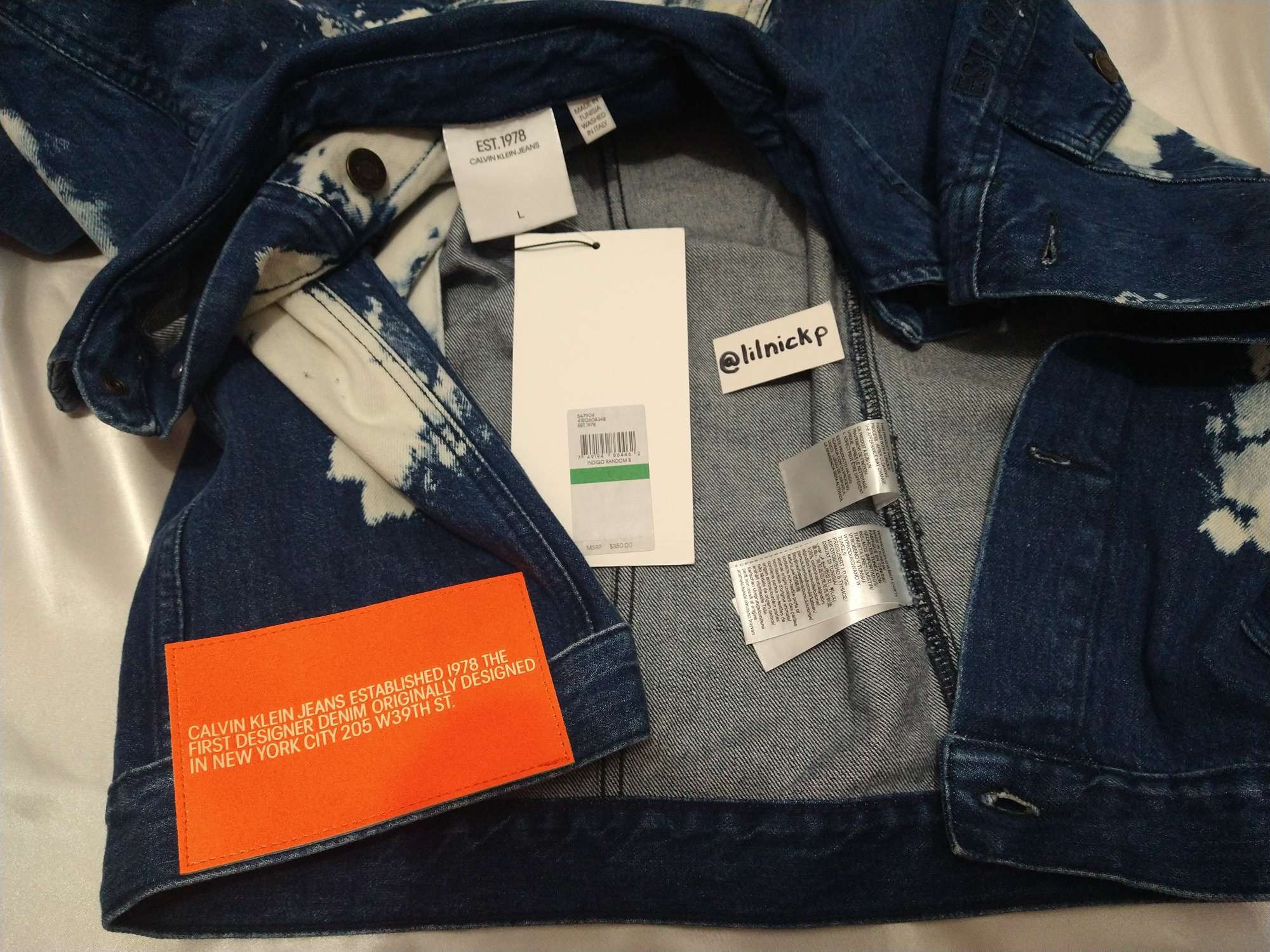 Calvin Klein 205W39NYC EST. 1978 Lunar Ascent Denim Trucker Jacket Size US L / EU 52-54 / 3 - 3 Thumbnail