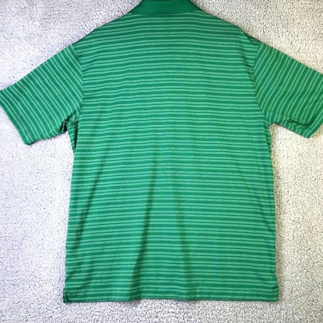 Nike Nike Golf Polo Shirt Adult Large Green Striped Stretch Mens Short Sleeve Size US L / EU 52-54 / 3 - 2 Thumbnail