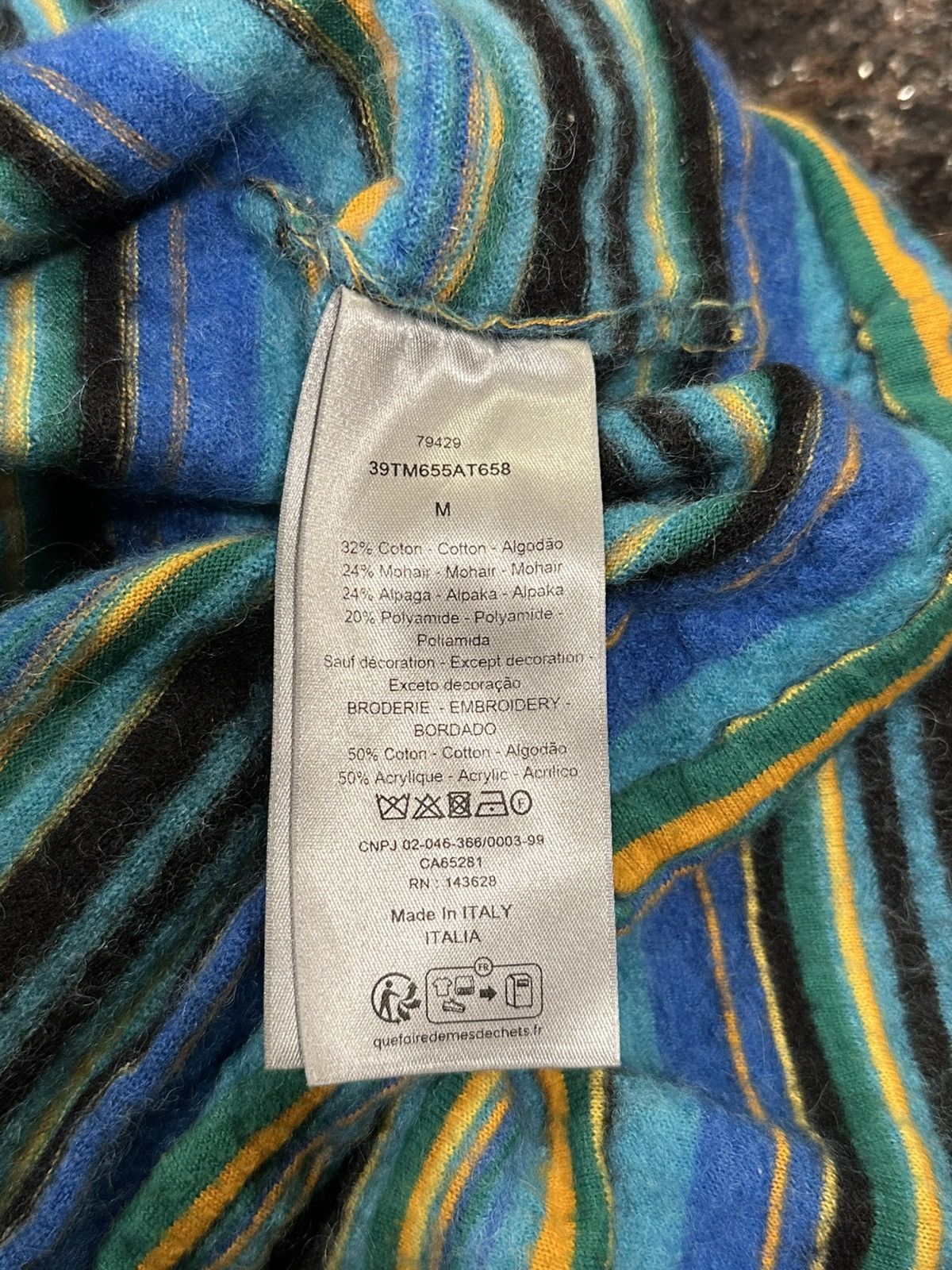 DENIM TEARS × Dior Dior x Denim Tears FW23 Blue/Yellow Striped Knit Sweater Size US M / EU 48-50 / 2 - 16 Thumbnail