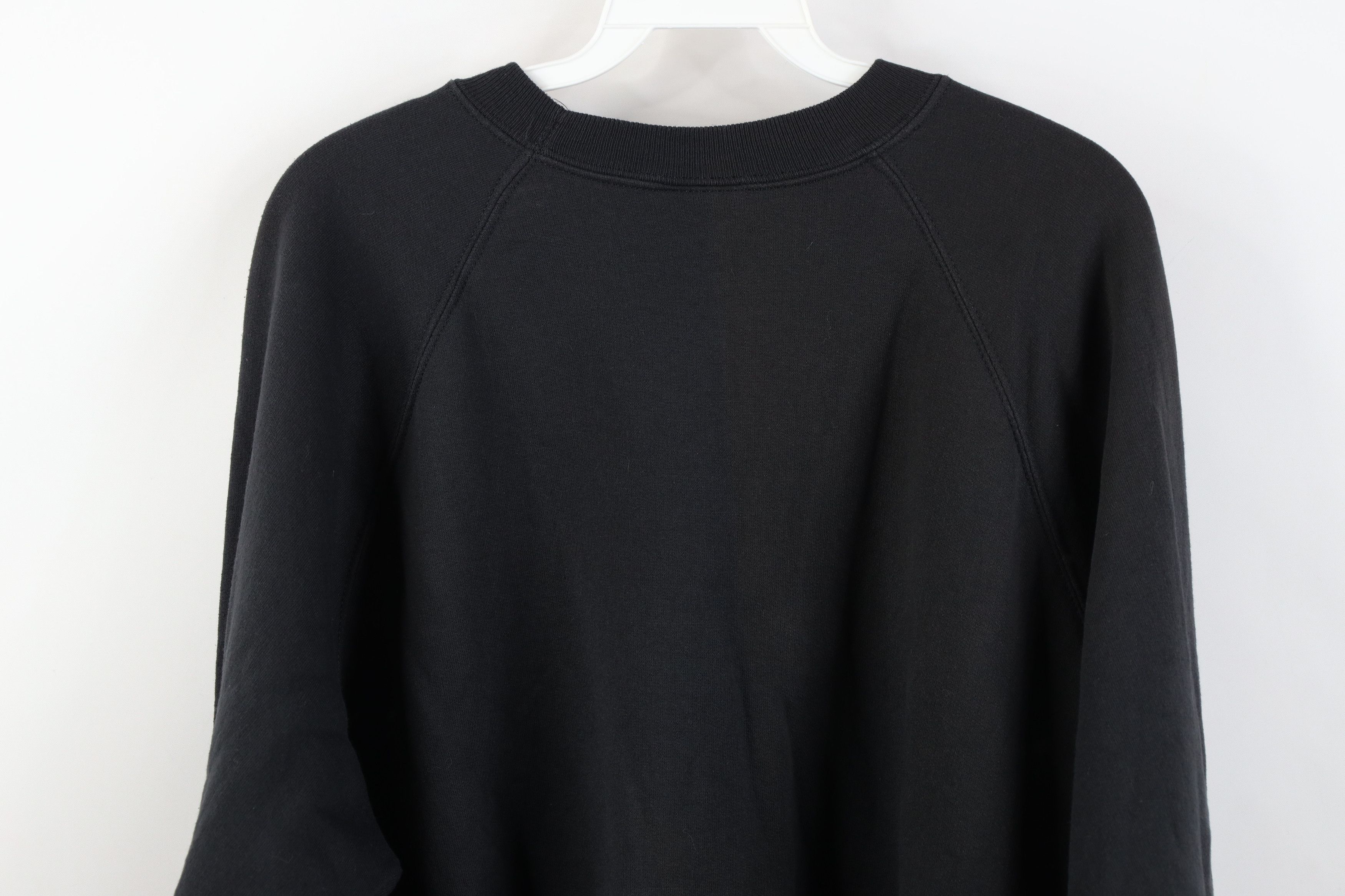 Vintage Vintage 90s Streetwear Blank Crewneck Sweatshirt Black Size XL / US 12-14 / IT 48-50 - 12 Thumbnail