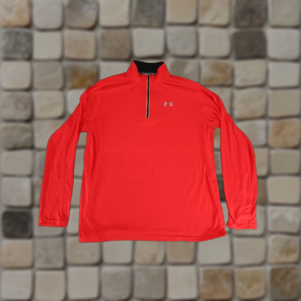 Under Armour Under Armour HeatGear Sweatshirt Running Quarter Zip Red XL Mens Size US XL / EU 56 / 4 - 1 Thumbnail