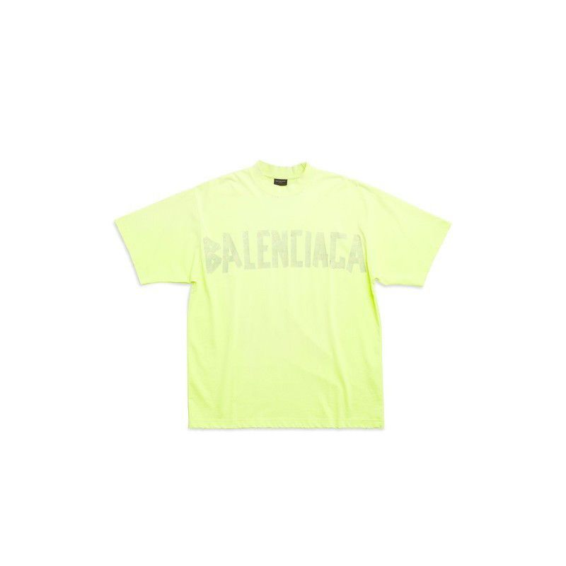 Balenciaga o1tr1nto1225 Tape Type T-Shirt Medium Fit in Neon Yellow Size US XL / EU 56 / 4 - 1 Thumbnail