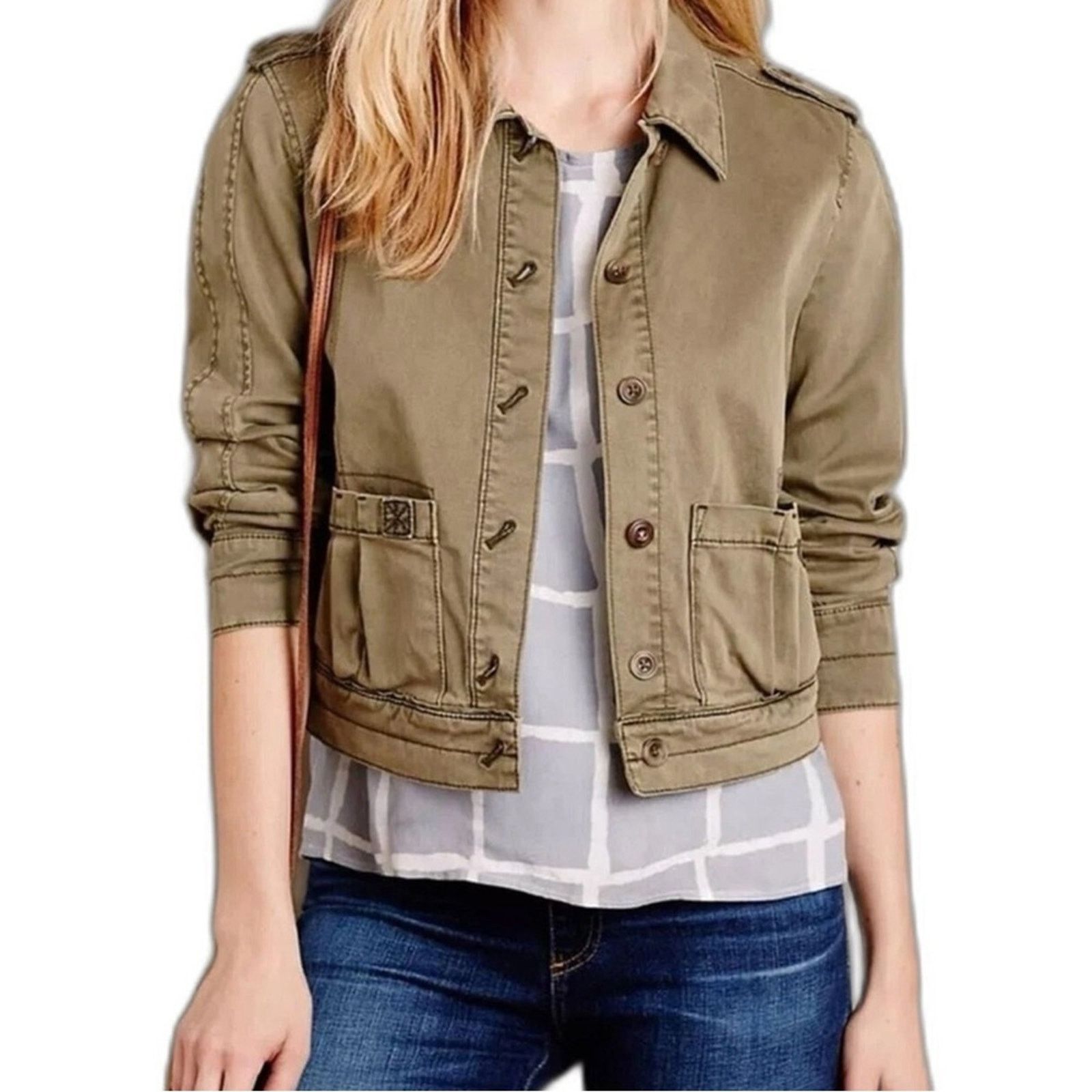 Anthropologie Hei Hei Anthropologie Military Crop Utility Jacket Womens SP Size S / US 4 / IT 40 - 1 Thumbnail