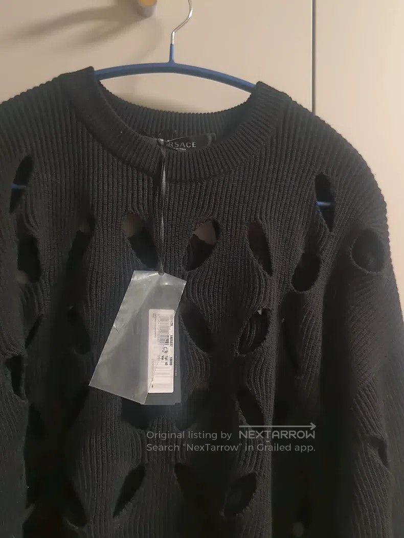 Versace Versace Black cut-out knitted sweater Size US XXS / EU 40 - 2 Thumbnail