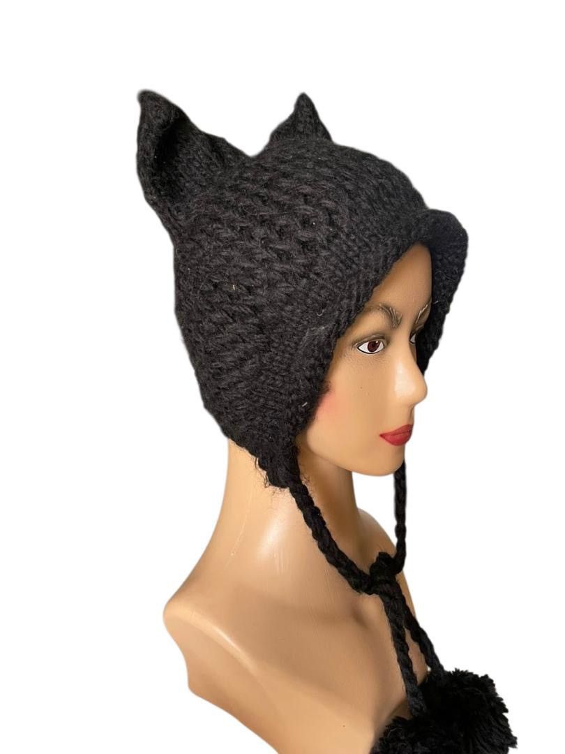 Handmade × Japanese Brand Japanese Brand Bunny Horn Knit Beanie Hat Size ONE SIZE - 5 Thumbnail