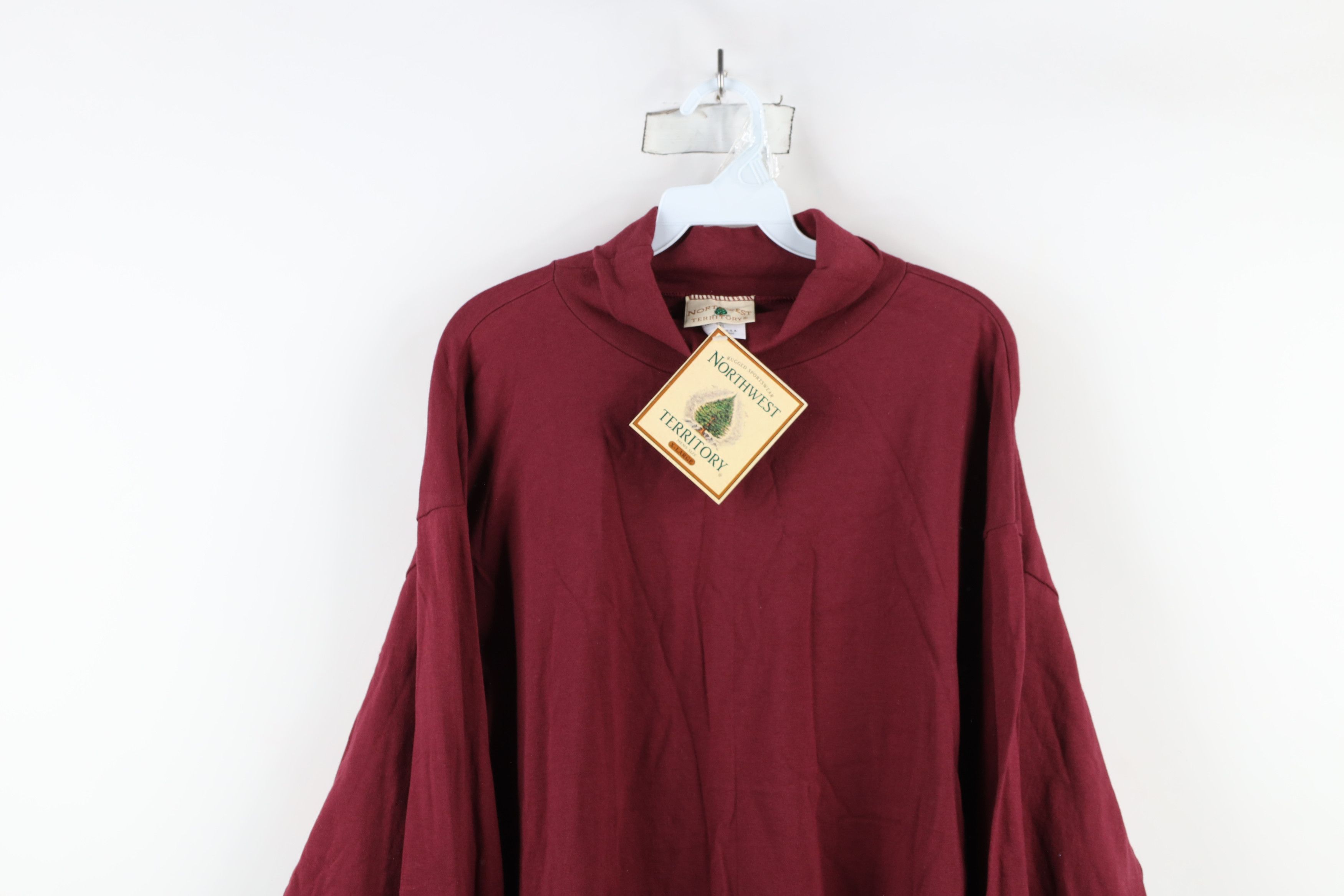 Vintage Deadstock Vintage 90s Streetwear Turtleneck T-Shirt Red USA Size US XL / EU 56 / 4 - 2 Thumbnail