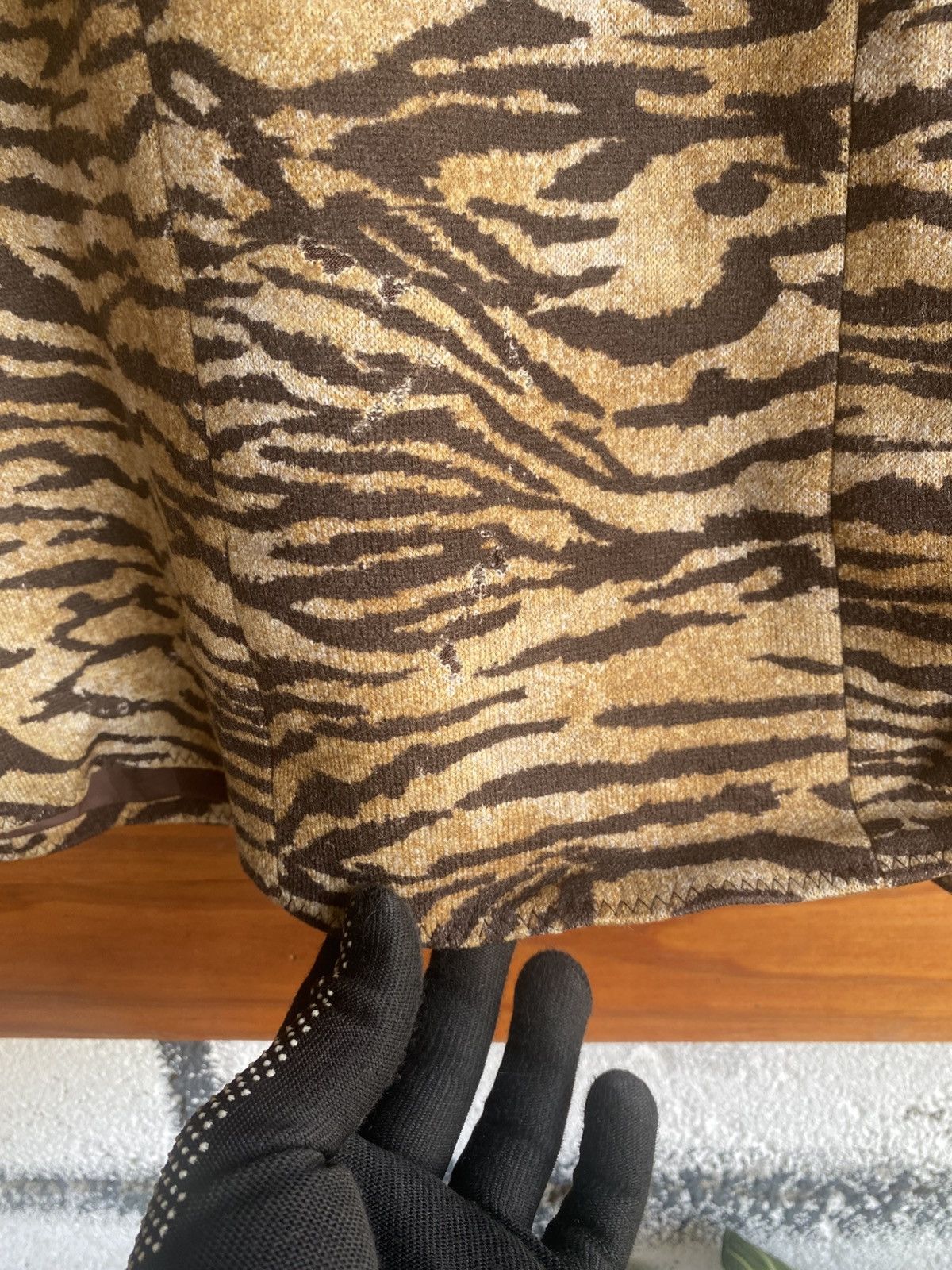 Japanese Brand Vintage Remalon Tiger Print Wool Jacket Brown Animal Coat Size L / US 10 / IT 46 - 12 Thumbnail
