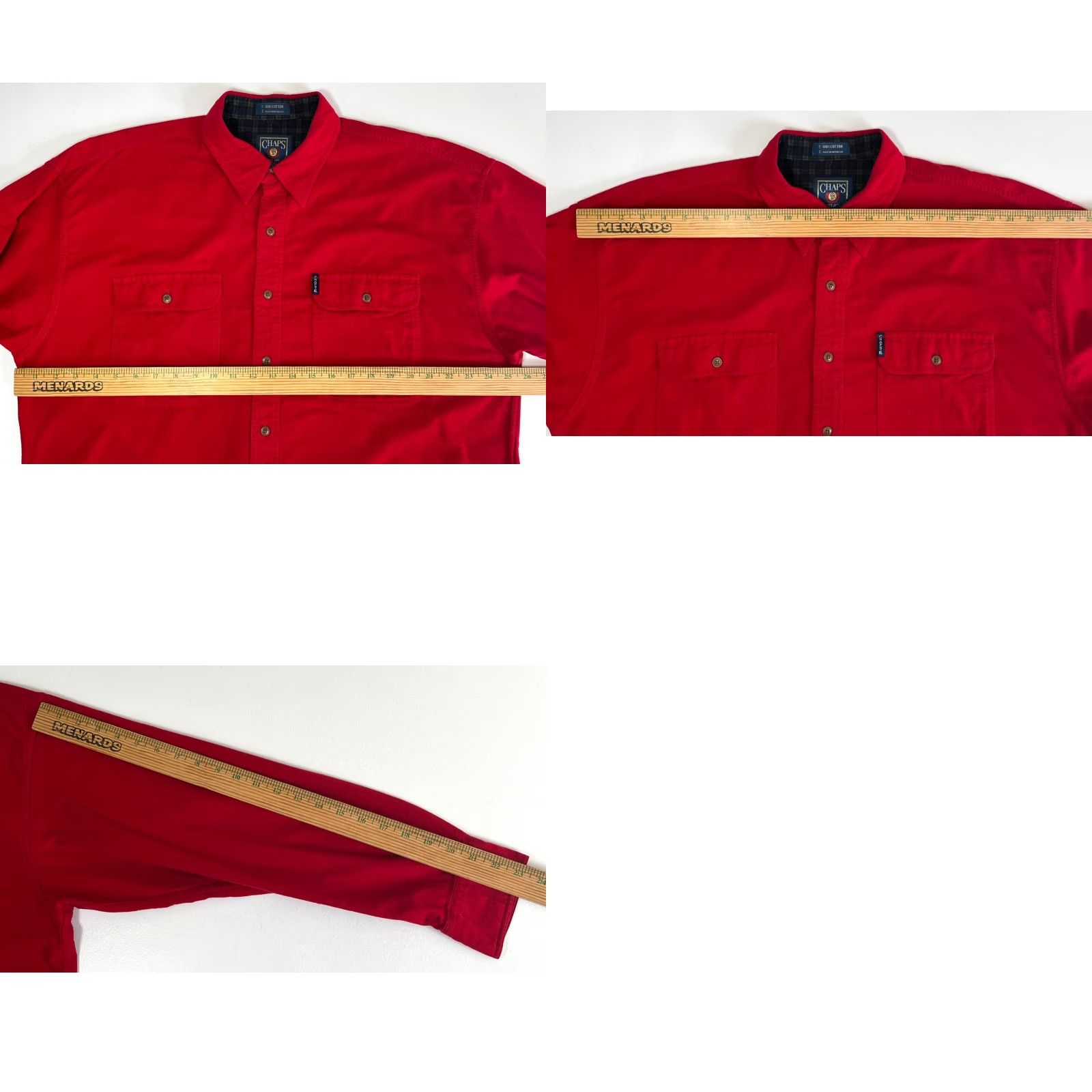 Ralph Lauren VINTAGE Chaps Ralph Lauren Button-Up Shirt Mens XL Red 90s Vintage Americana Classic 2 Pockets Size US XL / EU 56 / 4 - 9 Thumbnail