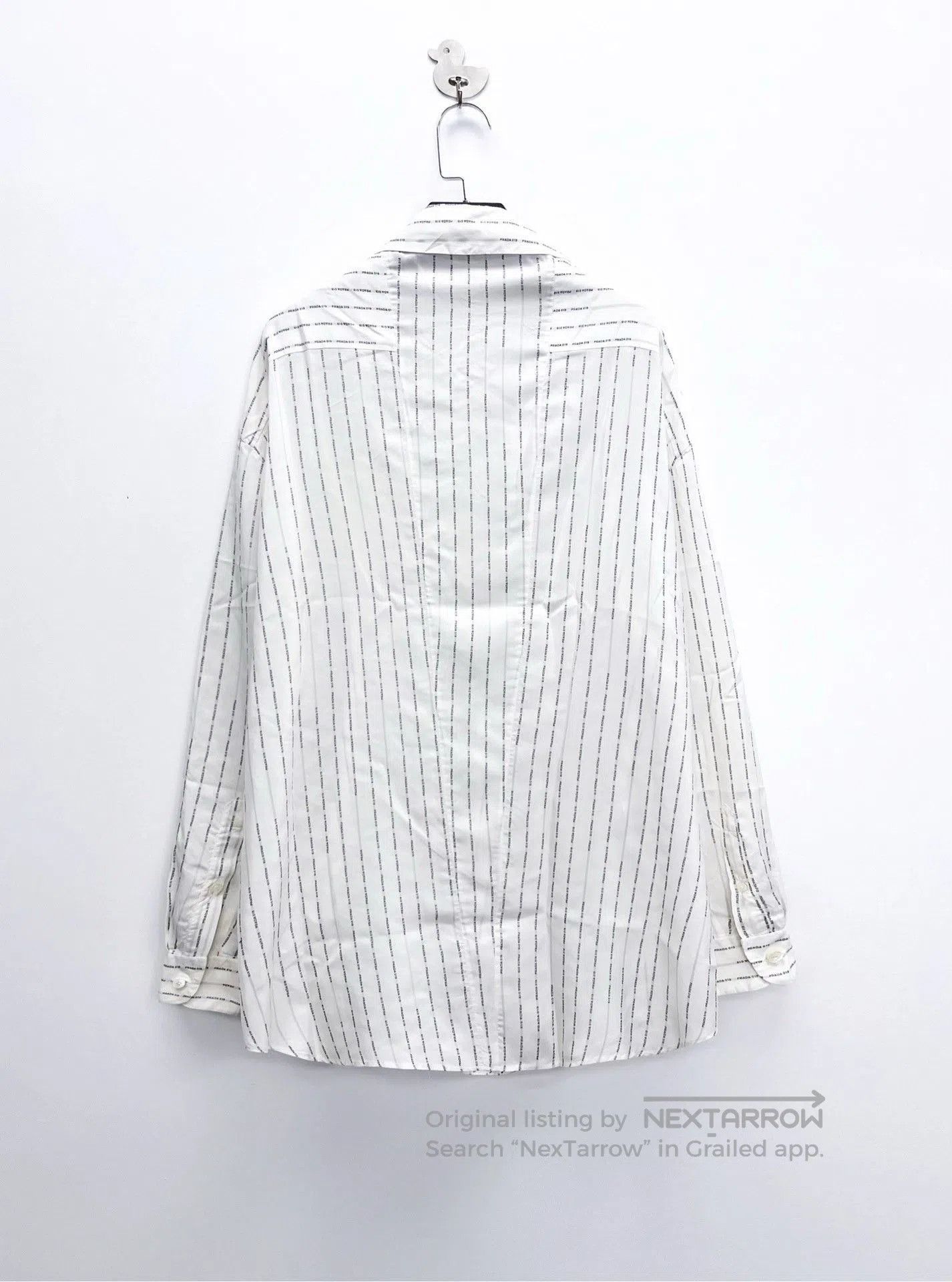 Prada Prada Striped Logo Silk Shirt. Size S / US 4 / IT 40 - 2 Thumbnail