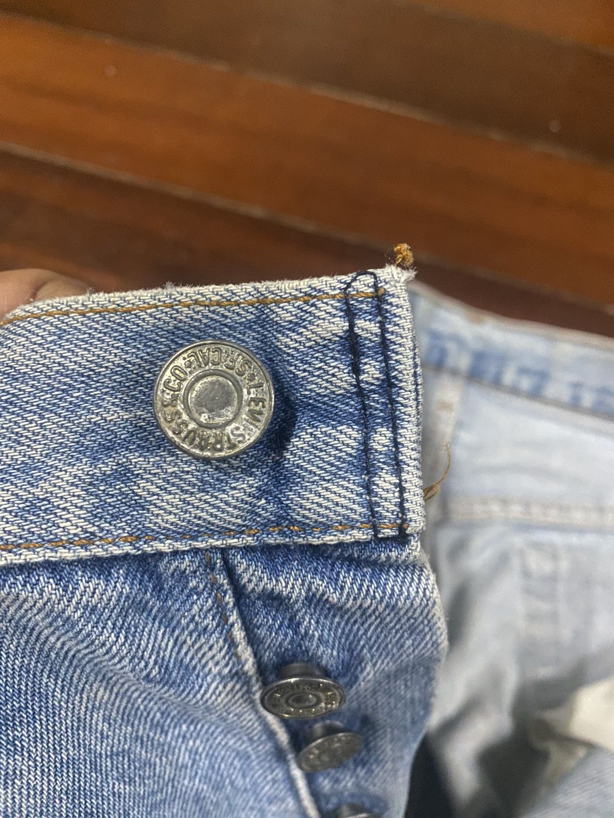 Levi's Vintage 70s 80s Levis 501 distressed rework patch mud wash Size US 30 / EU 46 - 18 Thumbnail