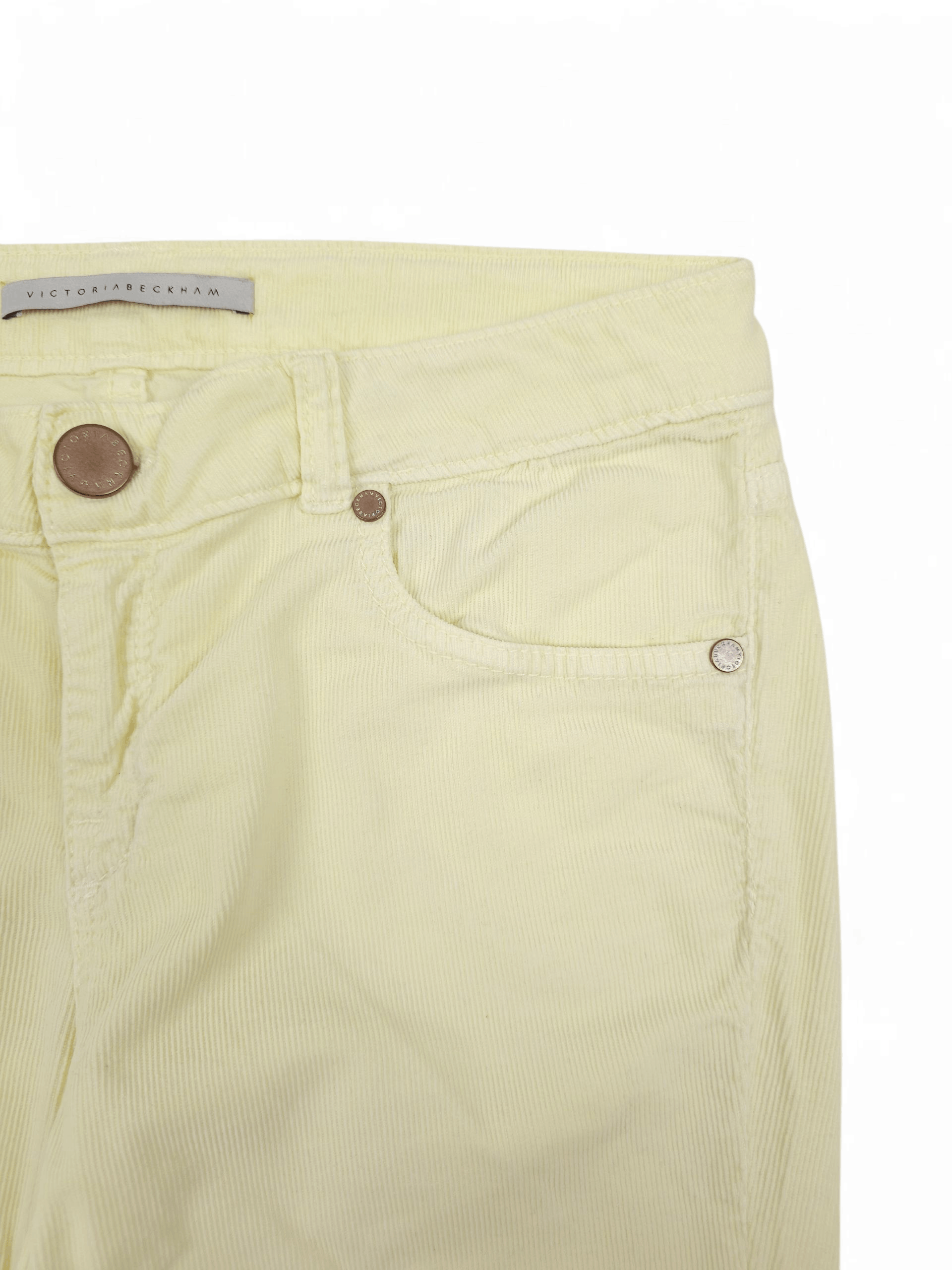 Hysteric Glamour 💎 Victoria Beckham Corduroy Cream Skinny Pants Trousers Size 27" / US 4 / IT 40 - 4 Thumbnail