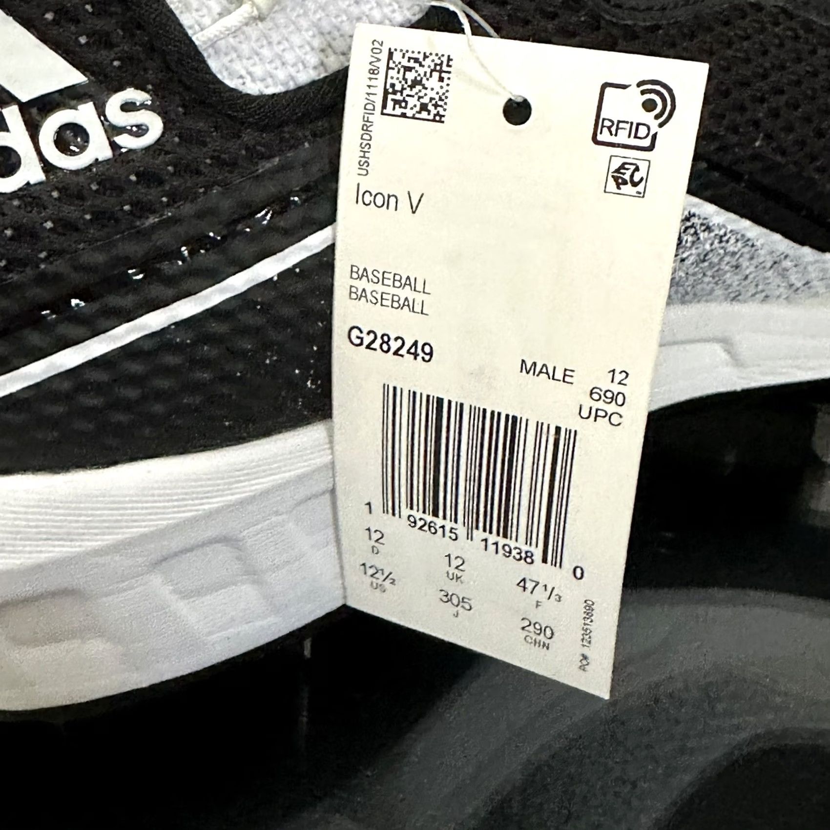 Adidas Adidas Icon 5 Baseball Cleats Mens 12.5 G28249 White Black Oreo Boost Size US 13 / EU 46 - 6 Thumbnail