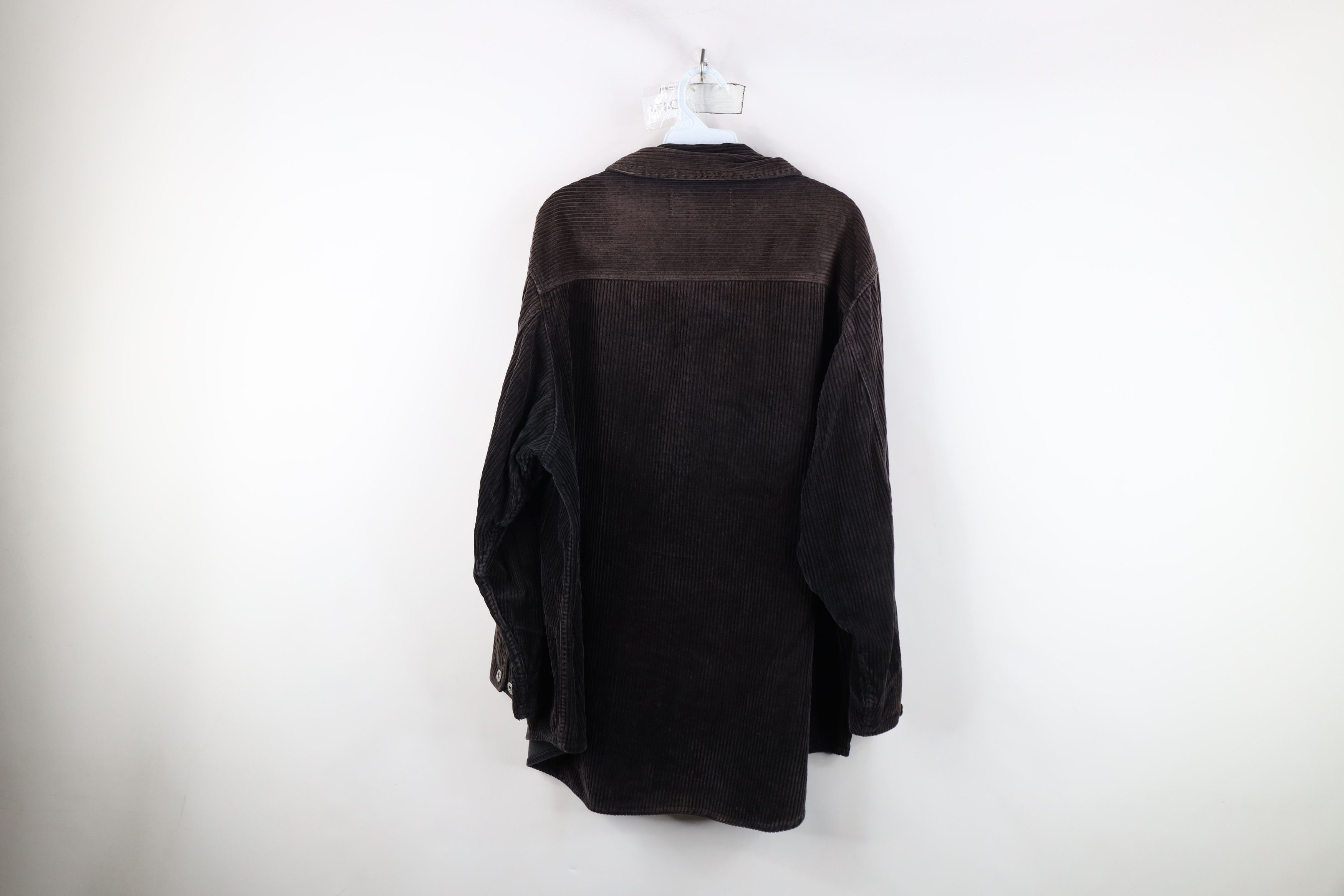 Vintage Vintage 90s Streetwear Full Zip Corduroy Shirt Jacket Black Size 3XL / US 20-22 - 12 Thumbnail