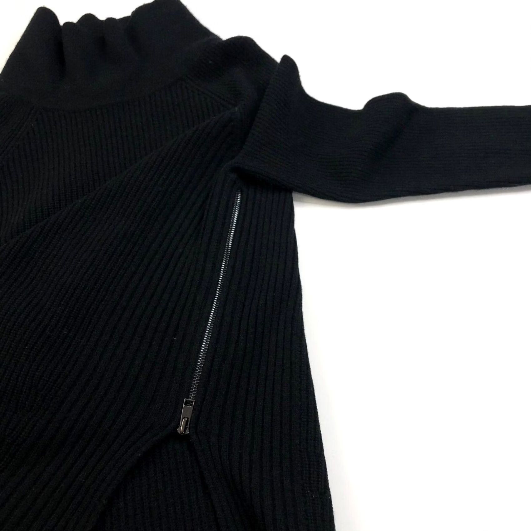 Vince Vince XS Wool Cashmere Women's Side Zip Turtleneck Pullover Sweater Black Size XS / US 0-2 / IT 36-38 - 3 Thumbnail