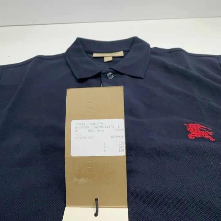Burberry Burberry Burberry Navy Embroidered Logo Polo Shirt-2507 Size US M / EU 48-50 / 2 - 6 Thumbnail