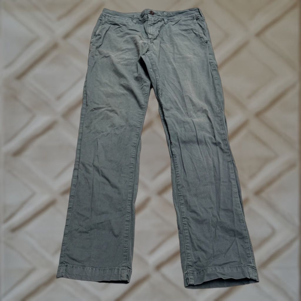 American Eagle Outfitters VINTAGE American Eagle Outfitters Slim Fit Pants Men 30x29 Gray Casual Chino Size US 30 / EU 46 - 1 Thumbnail