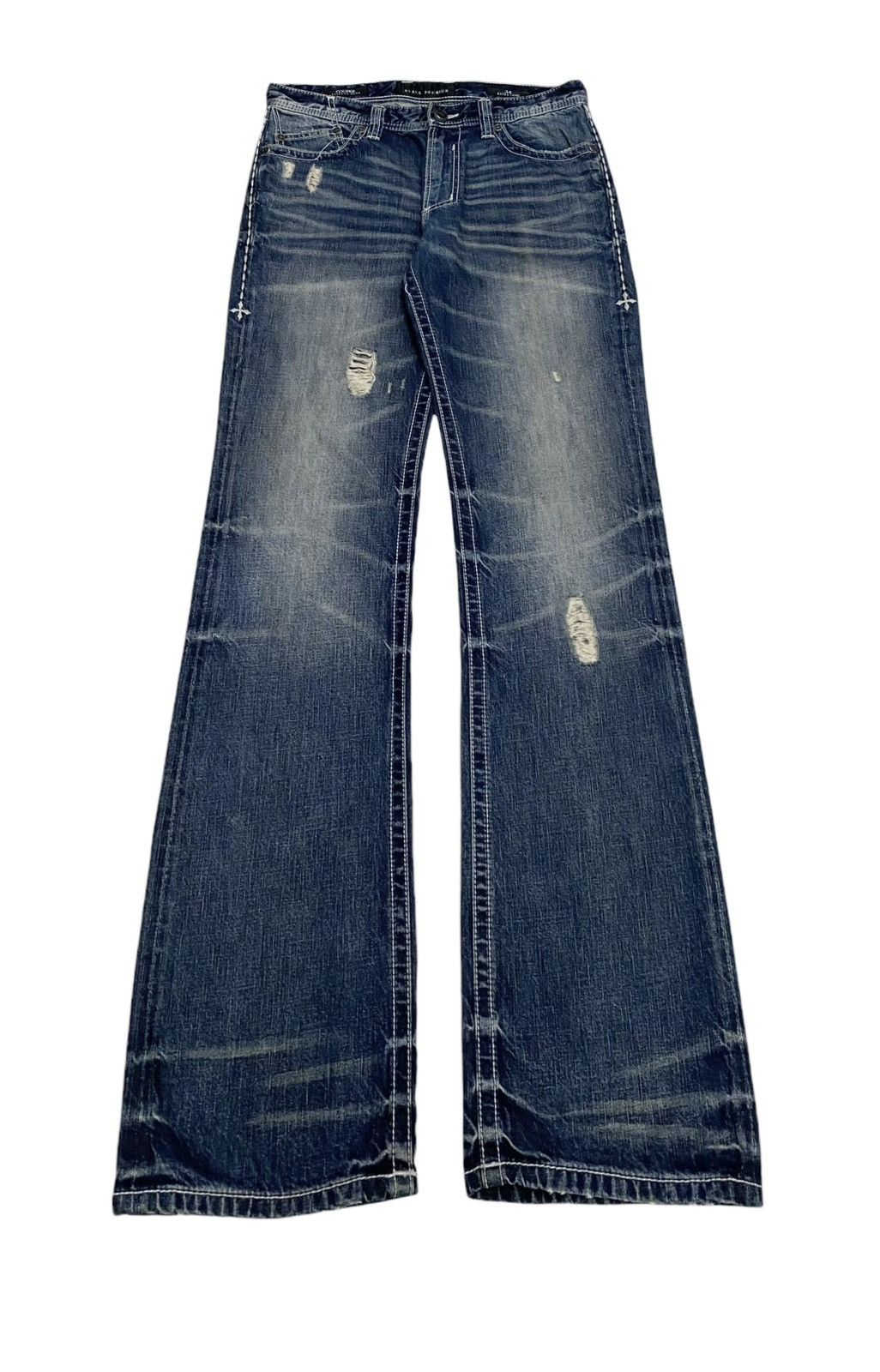 Affliction × If Six Was Nine Rare Vintage Afeliction Black Preminum Flared Jeans 2000s Size US 34 / EU 50 - 1 Thumbnail