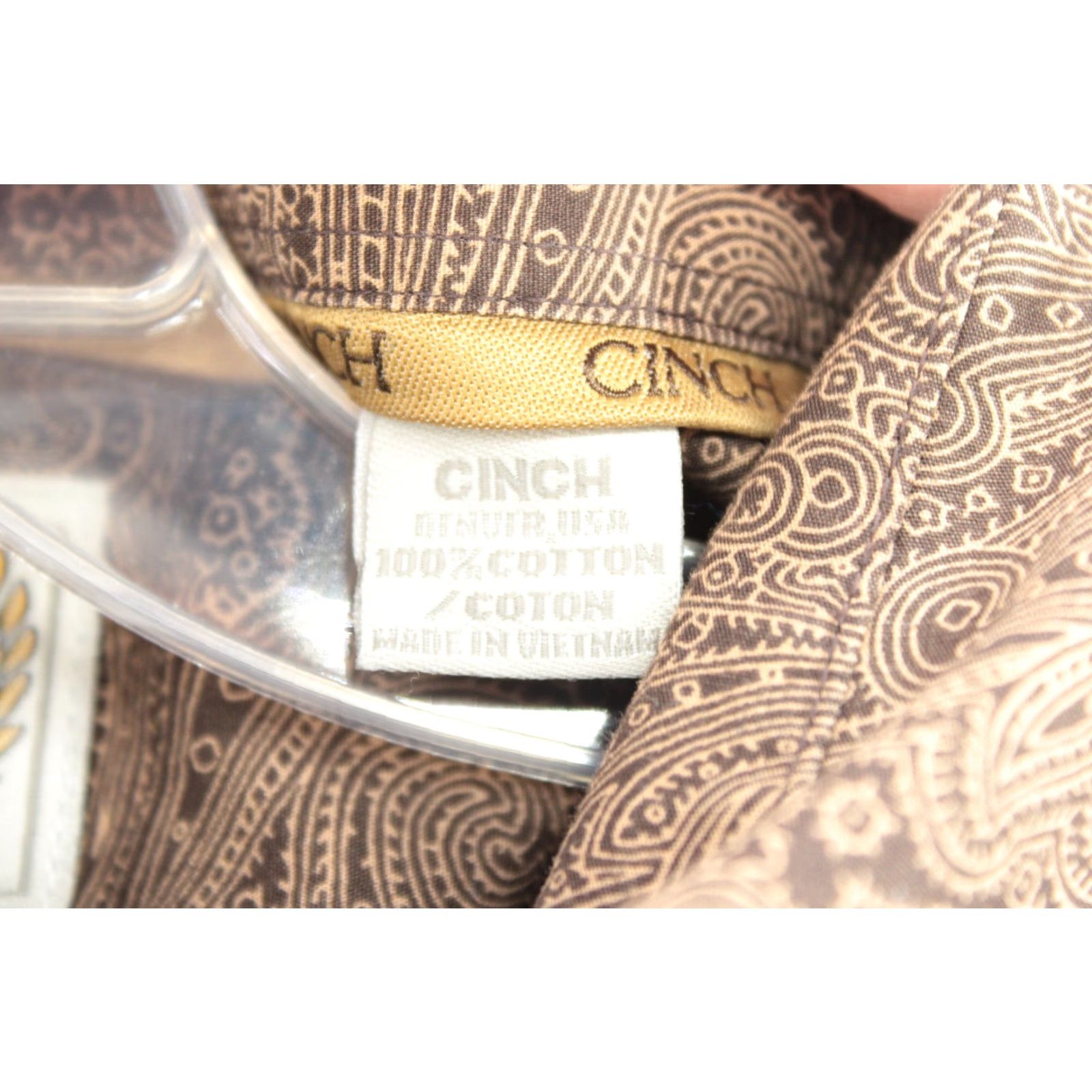 Vintage Cinch Shirt Mens XL Long Sleeve Button-Down Brown Paisley Print Western EUC Size US XL / EU 56 / 4 - 7 Thumbnail