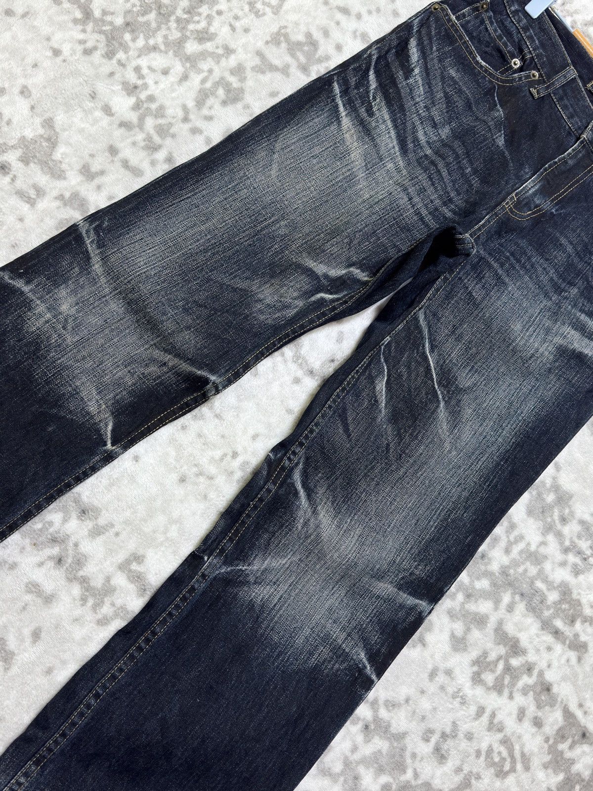 PPFM PPFM Avant-Garde Whiskered Acid Wash Distressed Indigo Denim Size US 31 - 6 Thumbnail