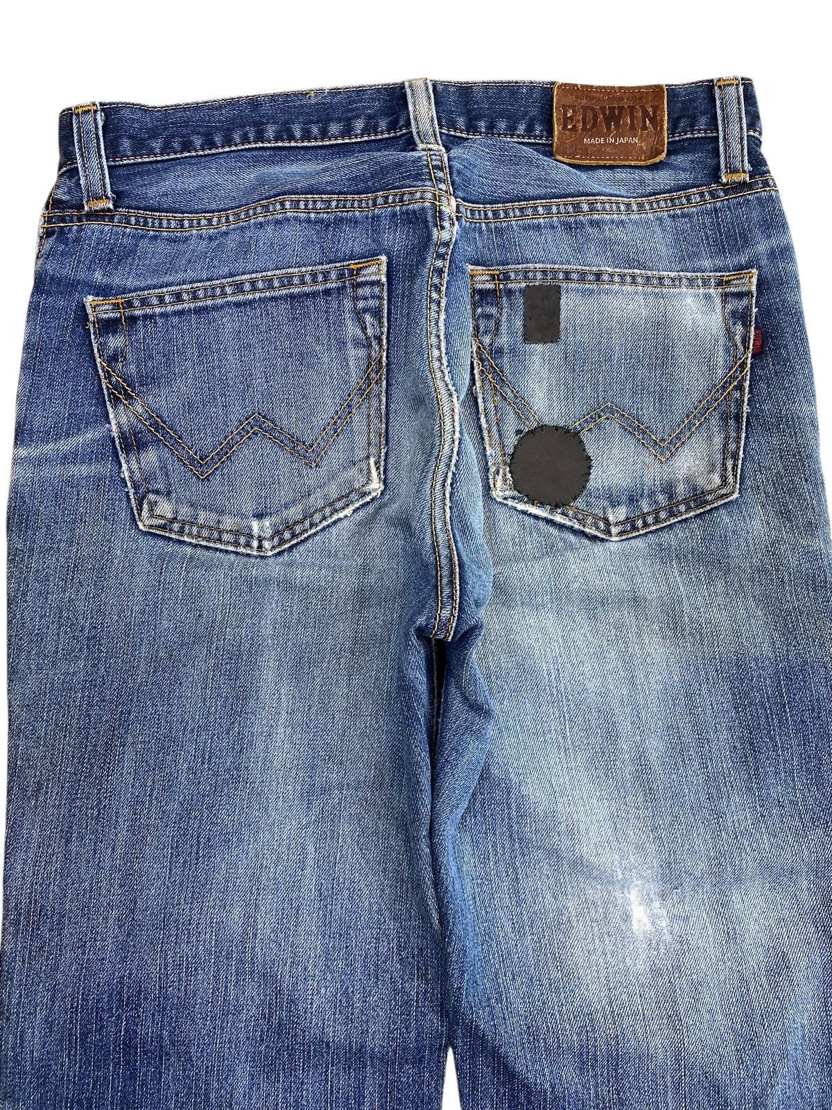 Edwin Edwin Faded Blue Wash Style Patched Distress Loose Jeans Size US 32 / EU 48 - 4 Thumbnail