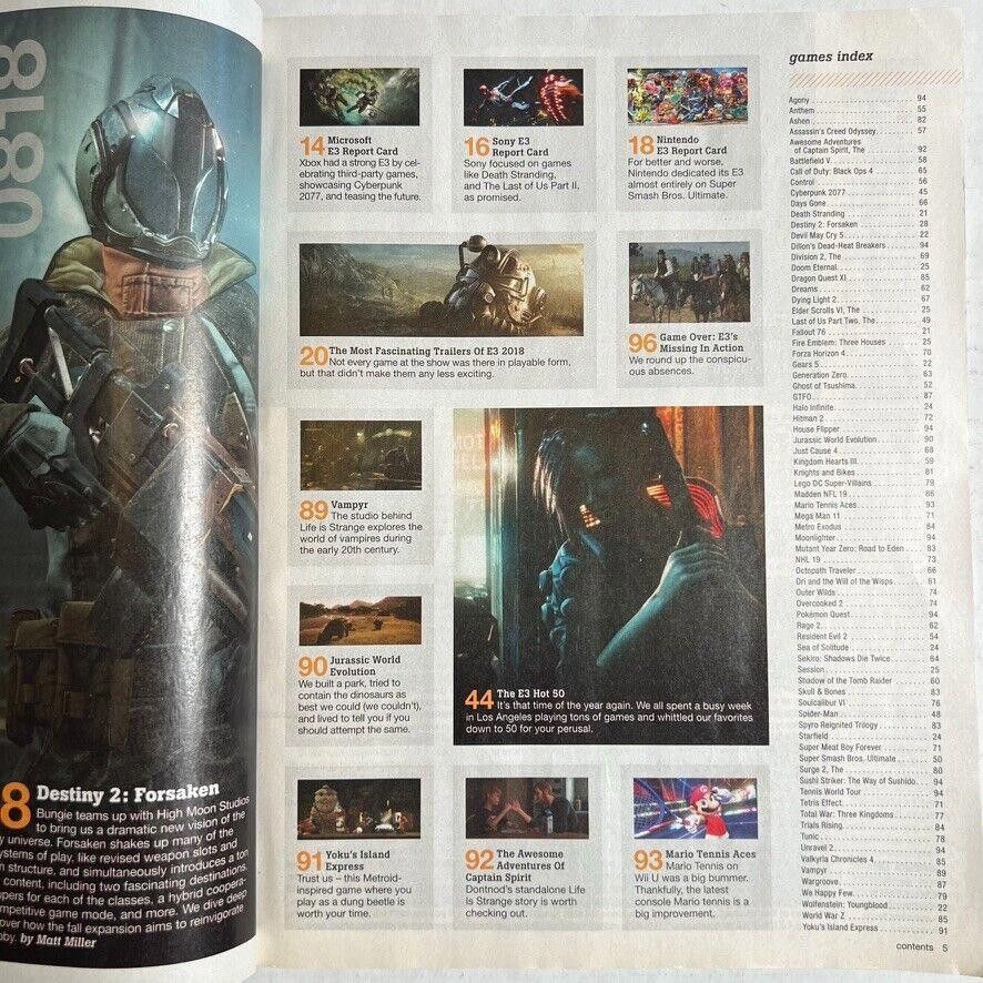 Designer Game Informe Issue #304 AUG 2018 DESTINY 2 FORSAKEN EXC Size ONE SIZE - 6 Thumbnail