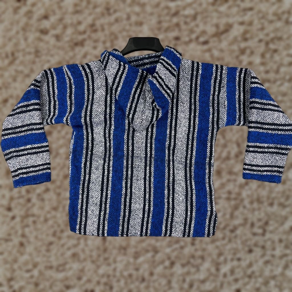 Vintage Baja Hoodie Mens Small Blue Gray Acrylic Blend Drug Rug Mexico Neuvo Poncho Hoodie Shirt Blues 90s Theme Mens Size US S / EU 44-46 / 1 - 1 Thumbnail