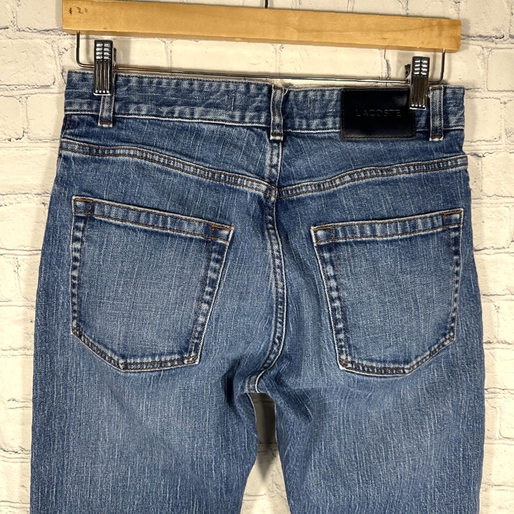 Lacoste Lacoste Jeans Slim Fit Straight Zip Fly 29 Blue Mens Regular Modern 5-Pocket Denim Crest Logo Vintage No Size US 29 - 7 Thumbnail
