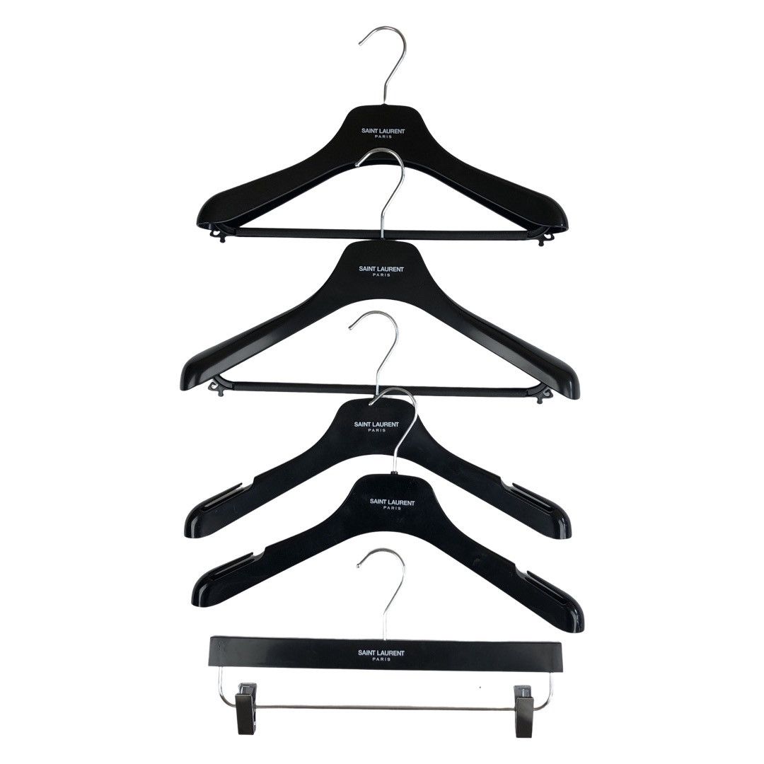 image of Saint Laurent Paris Saint Laurent Logo Plastic Hangers in Black, Men's