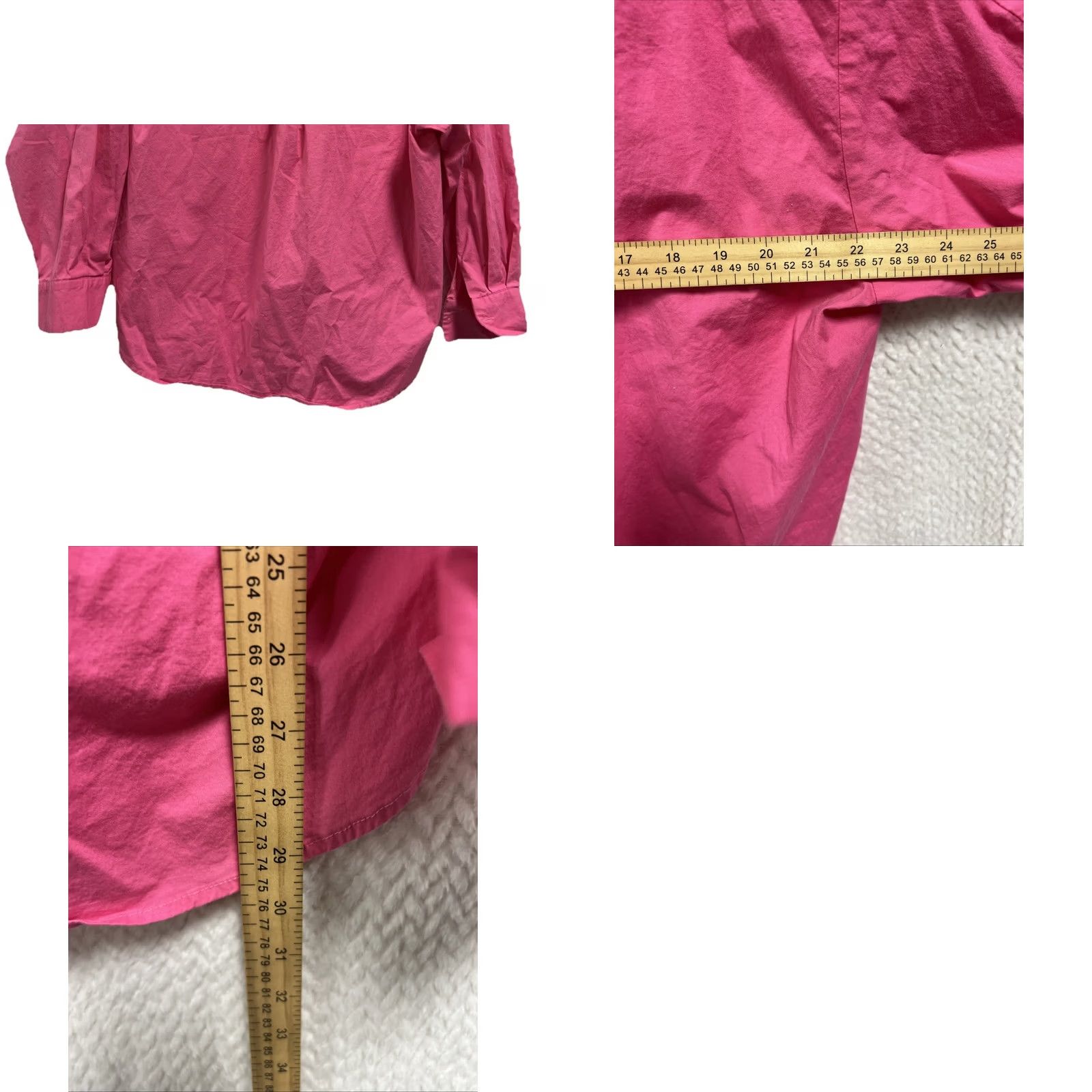 Pistola Pistola Pink Long Sleeve Button-Down Oversized Blouse M Womens High-Low Hem Collared Shirt Size M / US 6-8 / IT 42-44 - 9 Thumbnail