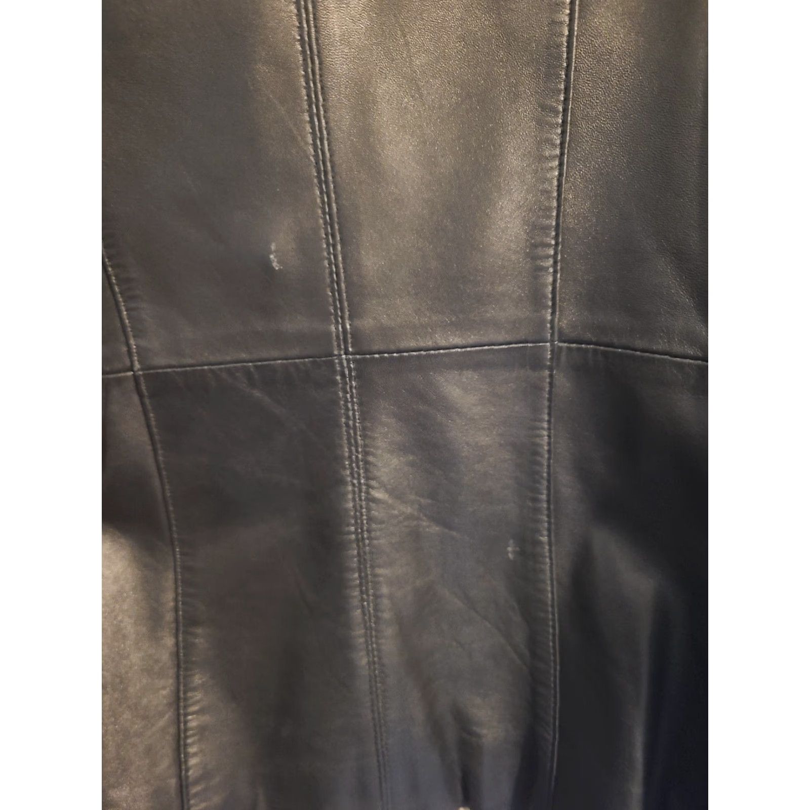 Vintage VINTAGE Wilda LAMBSKIN BLACK LEATHER COAT Jacket Womens Plus Size L Hooded Fur Trim Zip Out Lining Size L / US 10 / IT 46 - 7 Thumbnail