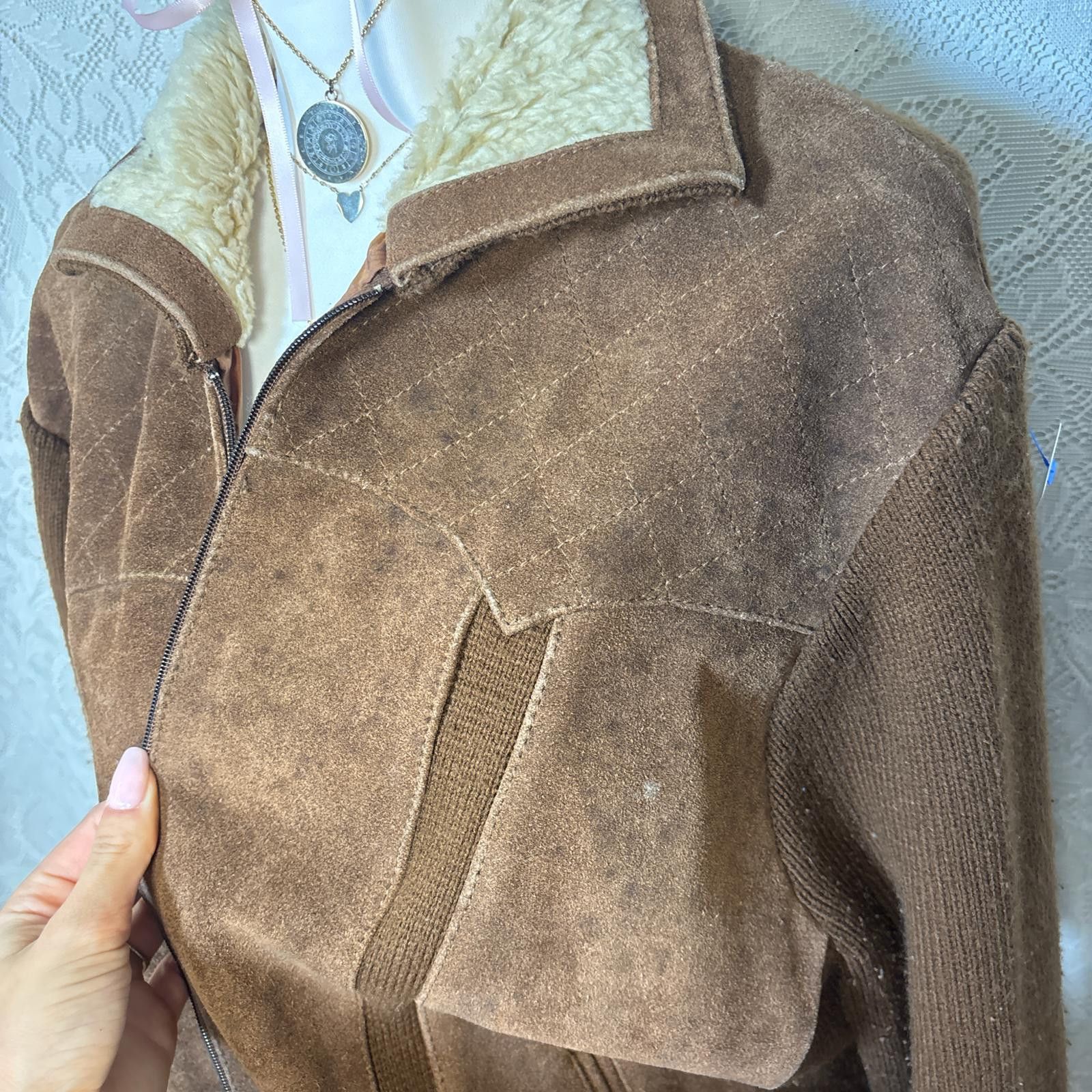 Other vintage cowhide leather suede jacket Size XL / US 12-14 / IT 48-50 - 4 Thumbnail
