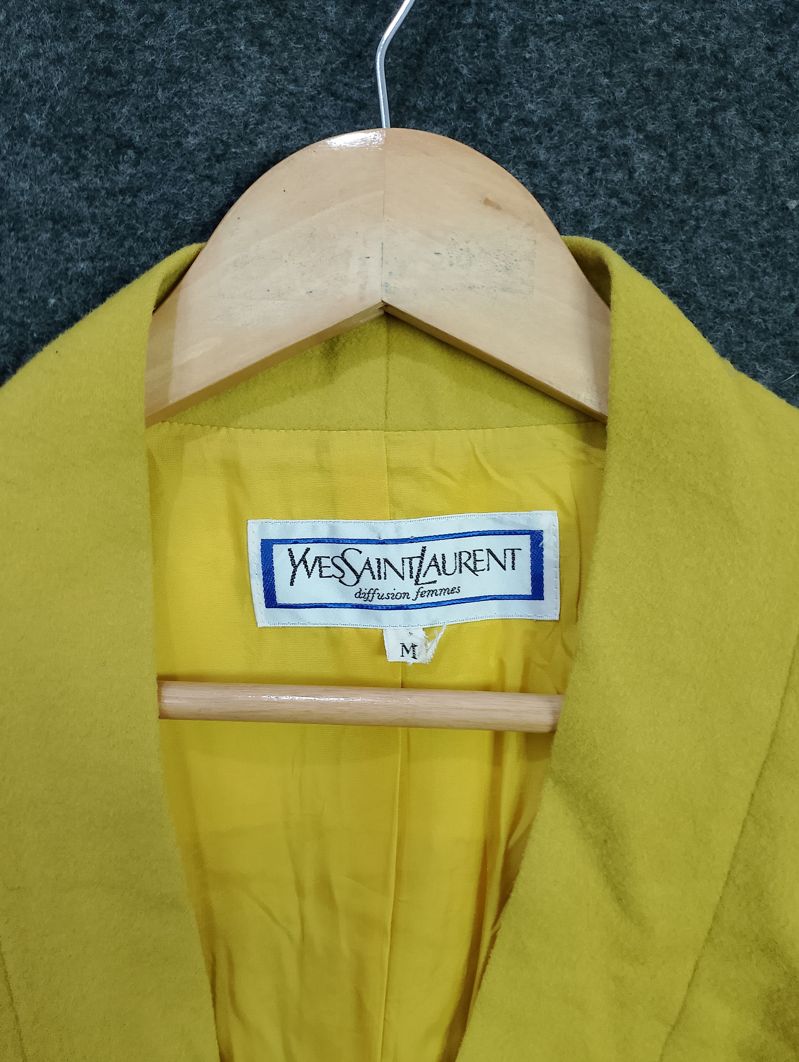 Yves Saint Laurent Vintage 90s Yves Saint Laurent Diffusion Femme Yellow Blazer Size M / US 6-8 / IT 42-44 - 3 Thumbnail