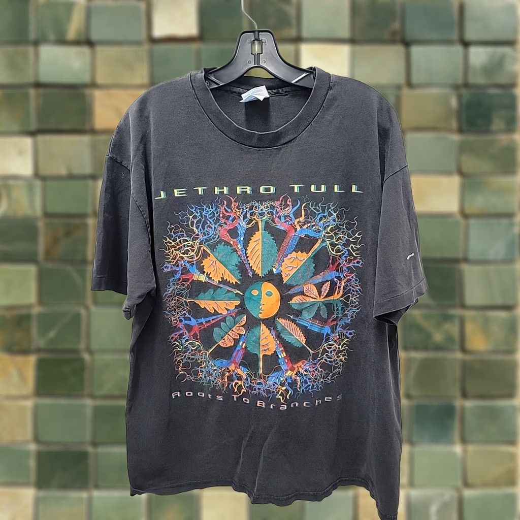 Hanes VINTAGE JETHRO TULL Concert Mens XL Graphic T-Shirt Black Size US XL / EU 56 / 4 - 1 Thumbnail
