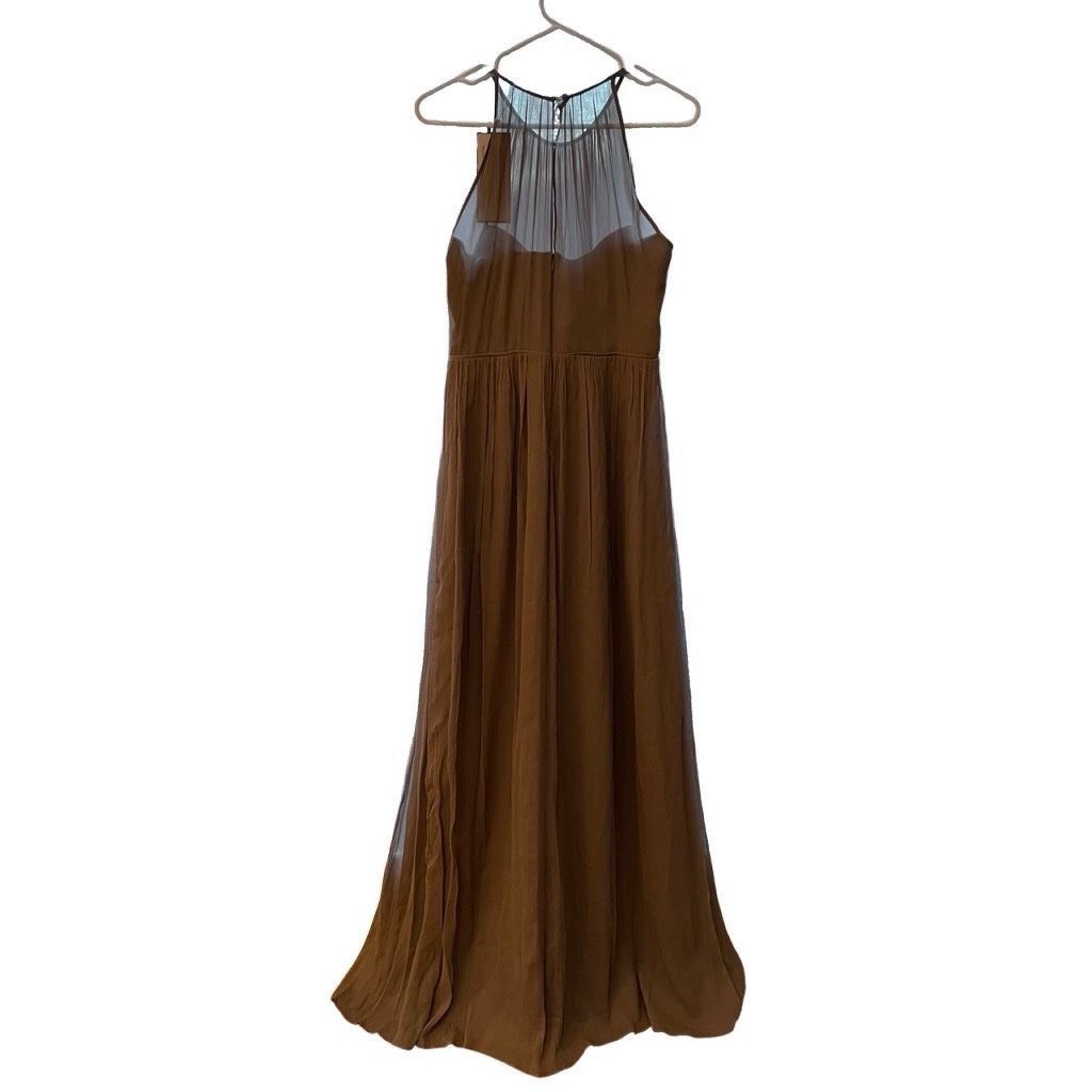 J. Crew Women's Dress Sz 12 Megan Silk Chiffon Maxi Bridesmaid Wedding  Bridal NWT