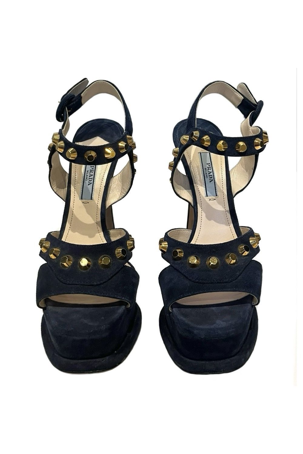 Prada Prada Navy Platform Heels Size US 7 / IT 37 - 2 Thumbnail