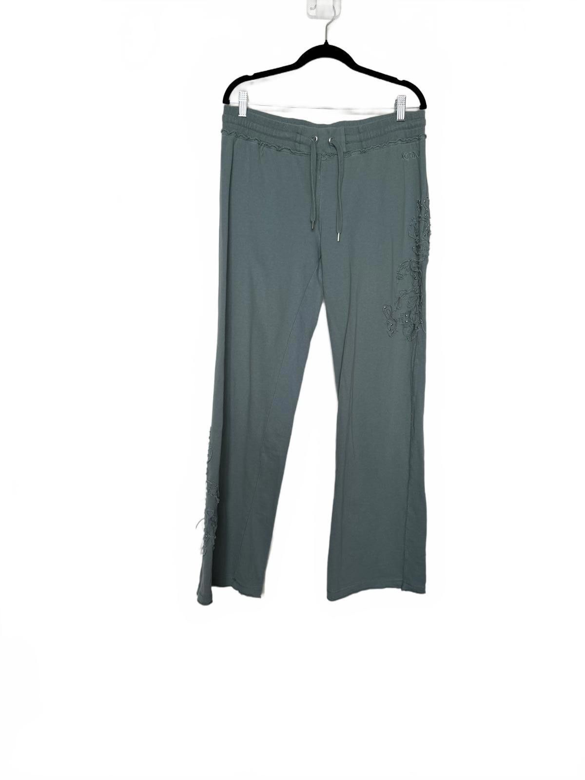 Designer Y2K BCBG Embroidered Flare Leg Pants Size 40" / US 18 - 4 Thumbnail