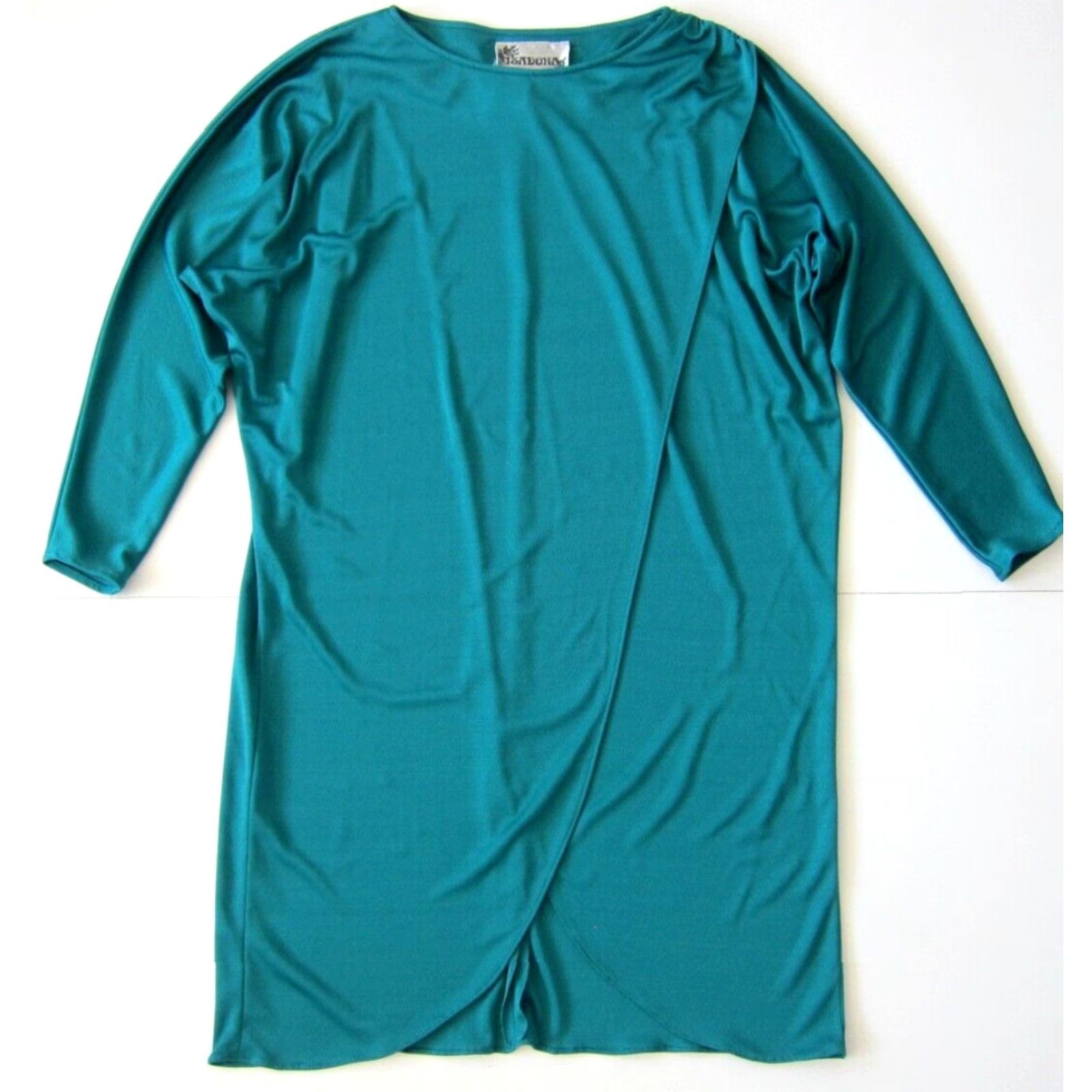 Vintage VINTAGE IsaDora Dress Women 10 Green Shift Midi Long Sleeve Tunic Isadora Dress Women 10 Large Size L / US 10 / IT 46 - 2 Thumbnail