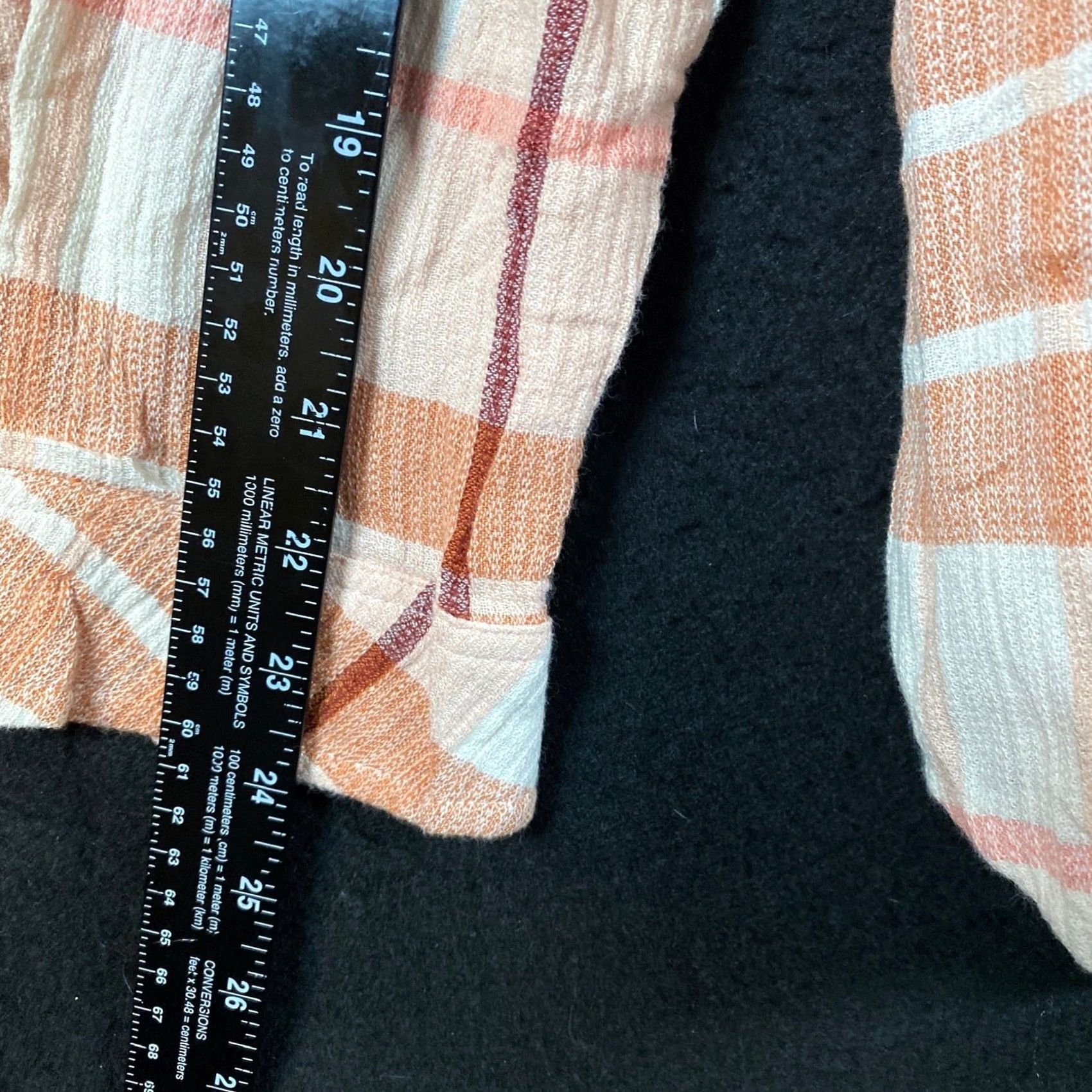 Vintage Sonoma Shirt Orange Tan Plaid Flannel Button-Down Cotton Blend Large Womens Size L / US 10 / IT 46 - 6 Thumbnail