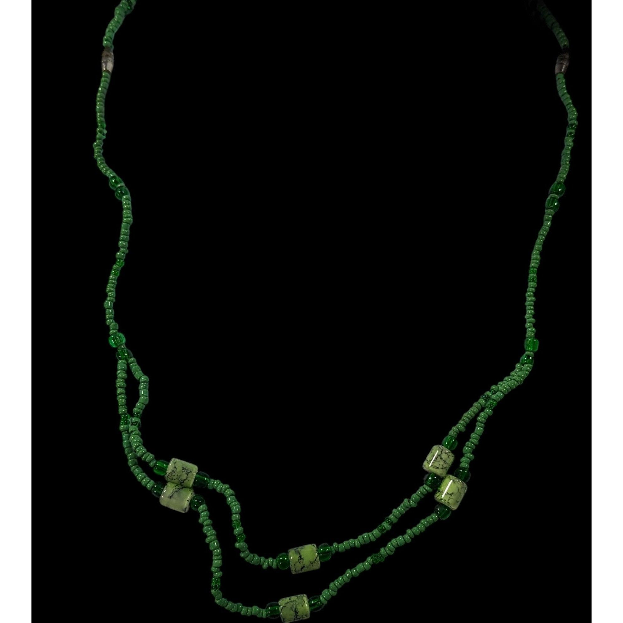 Other Abstract Green Glass And Stone Versatile Necklace Size ONE SIZE - 2 Thumbnail