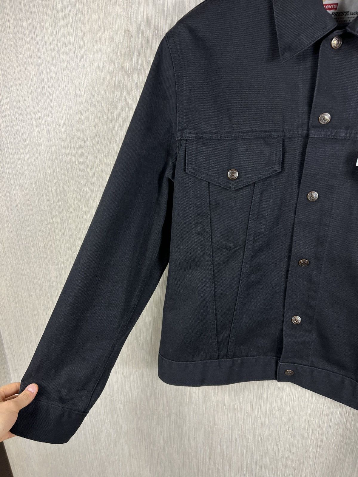 Levi's Vintage 90s Levi’s Sta-Prest denim trucker jacket levis logo Size XL / US 12-14 / IT 48-50 - 8 Thumbnail