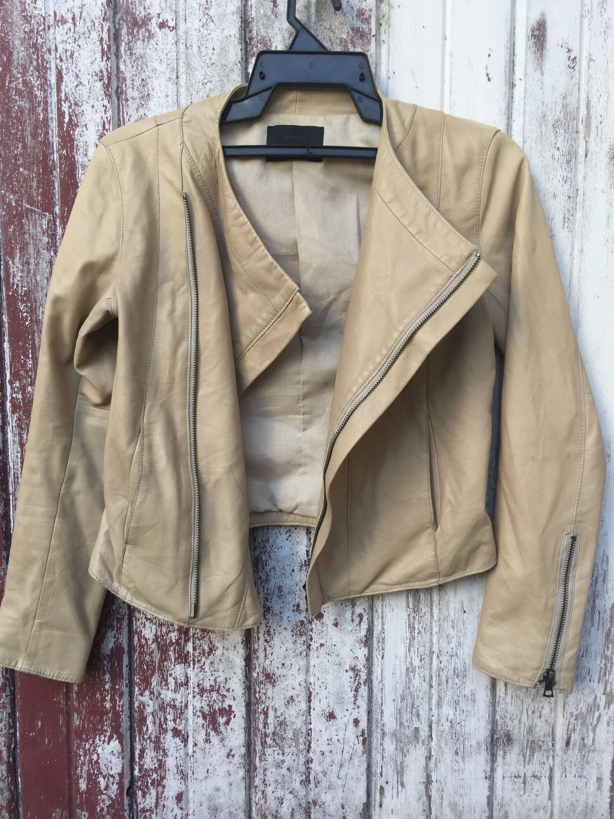Japanese Brand Studious Made In Japan Asymmetric Leather Jacket Size US XS / EU 42 / 0 - 2 Thumbnail